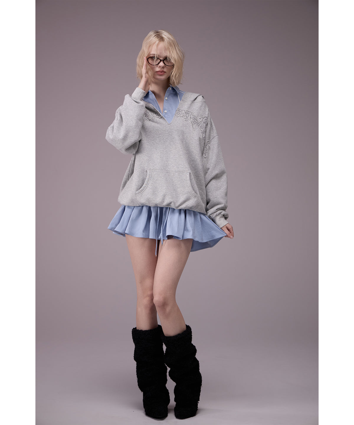 MODEL:176cm/COLOR:GRY/SIZE:F
