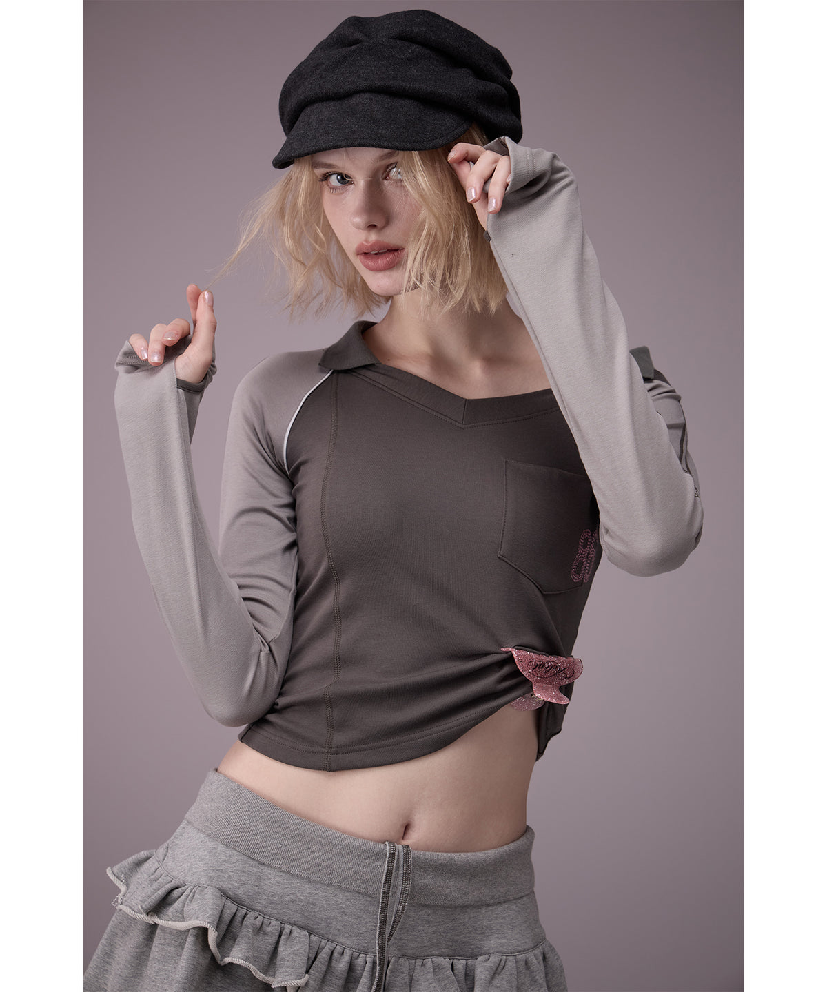 MODEL:176cm/COLOR:GRY/SIZE:F