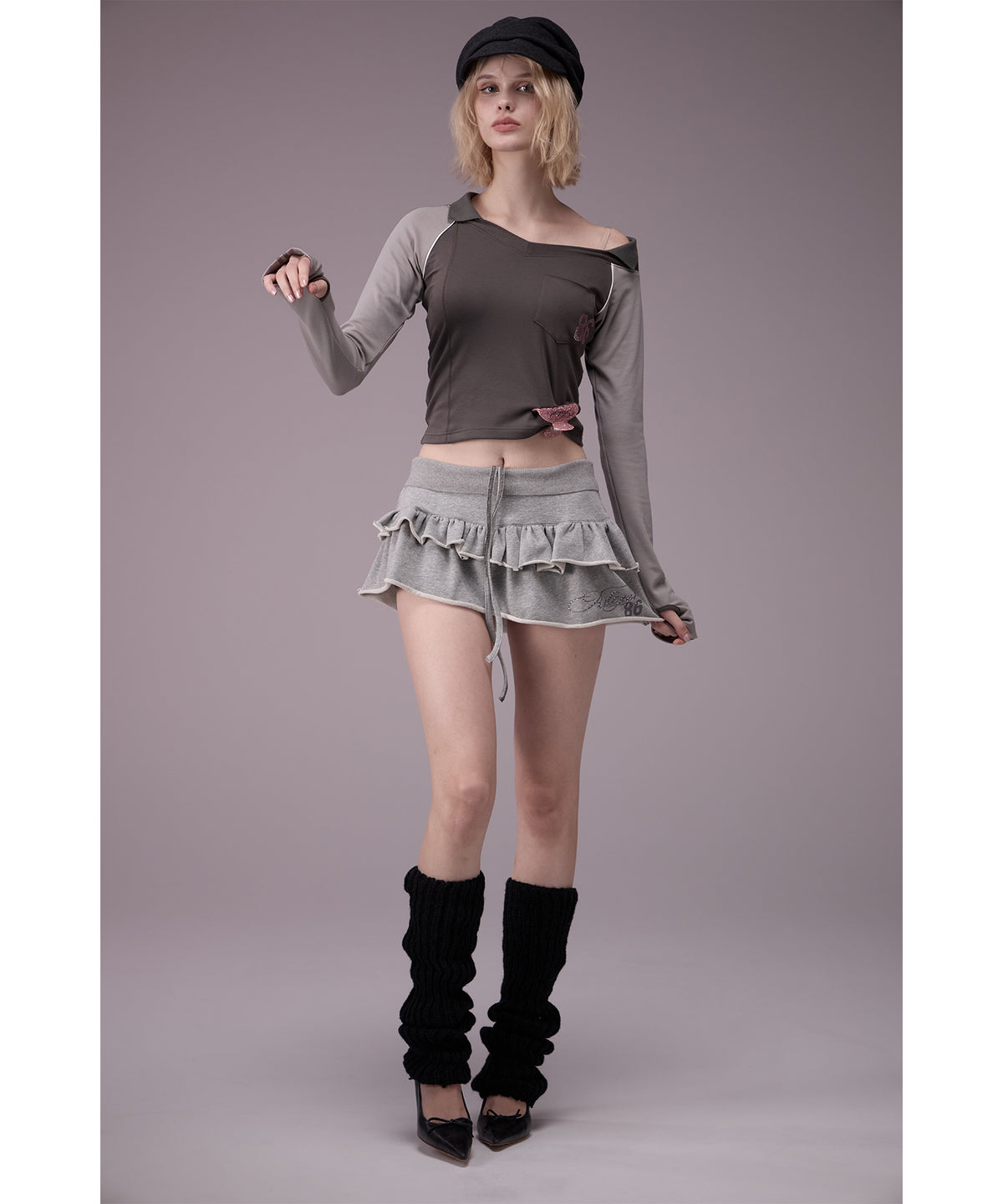 MODEL:176cm/COLOR:GRY/SIZE:F