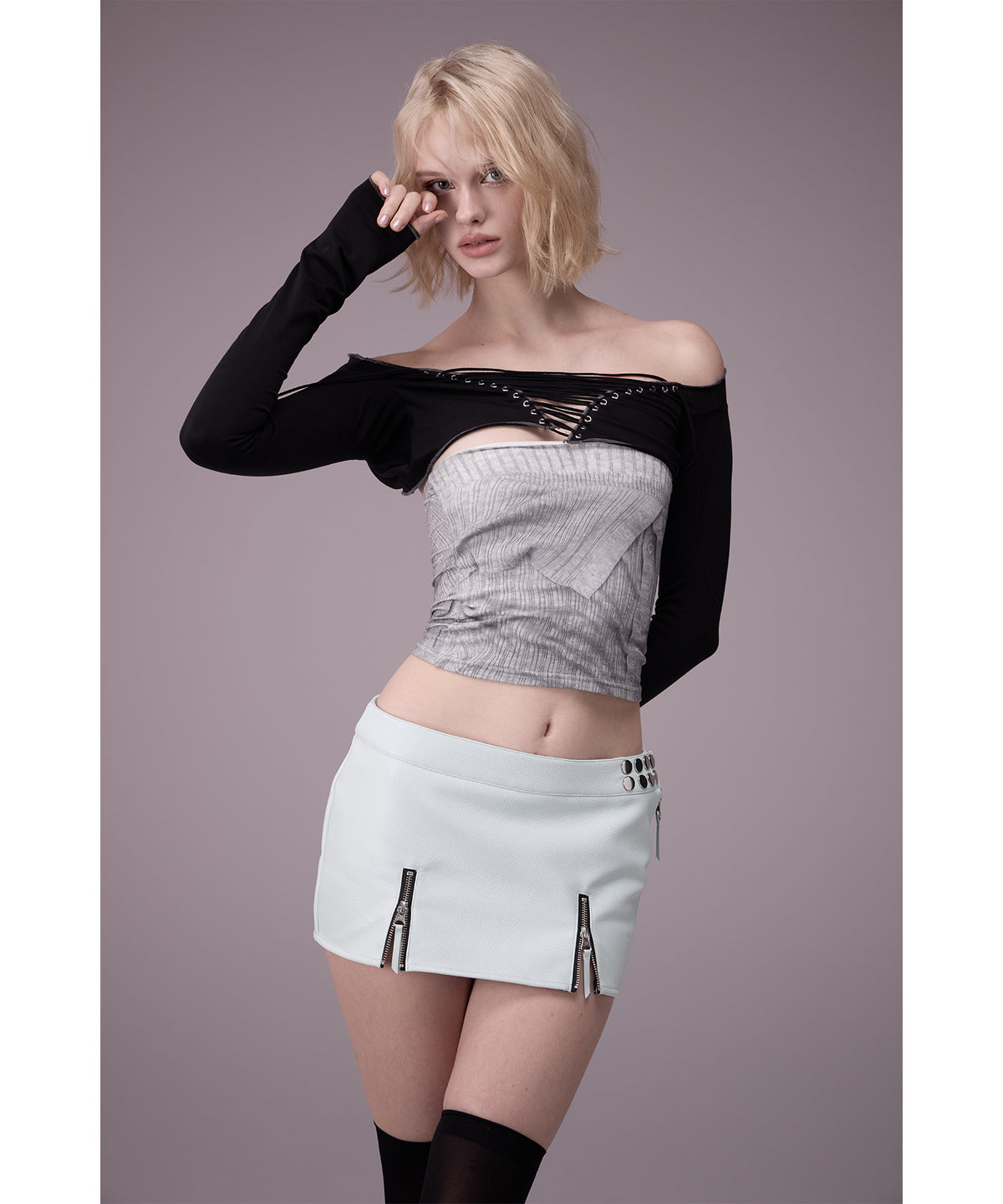 MODEL:176cm/COLOR:GRY/SIZE:F