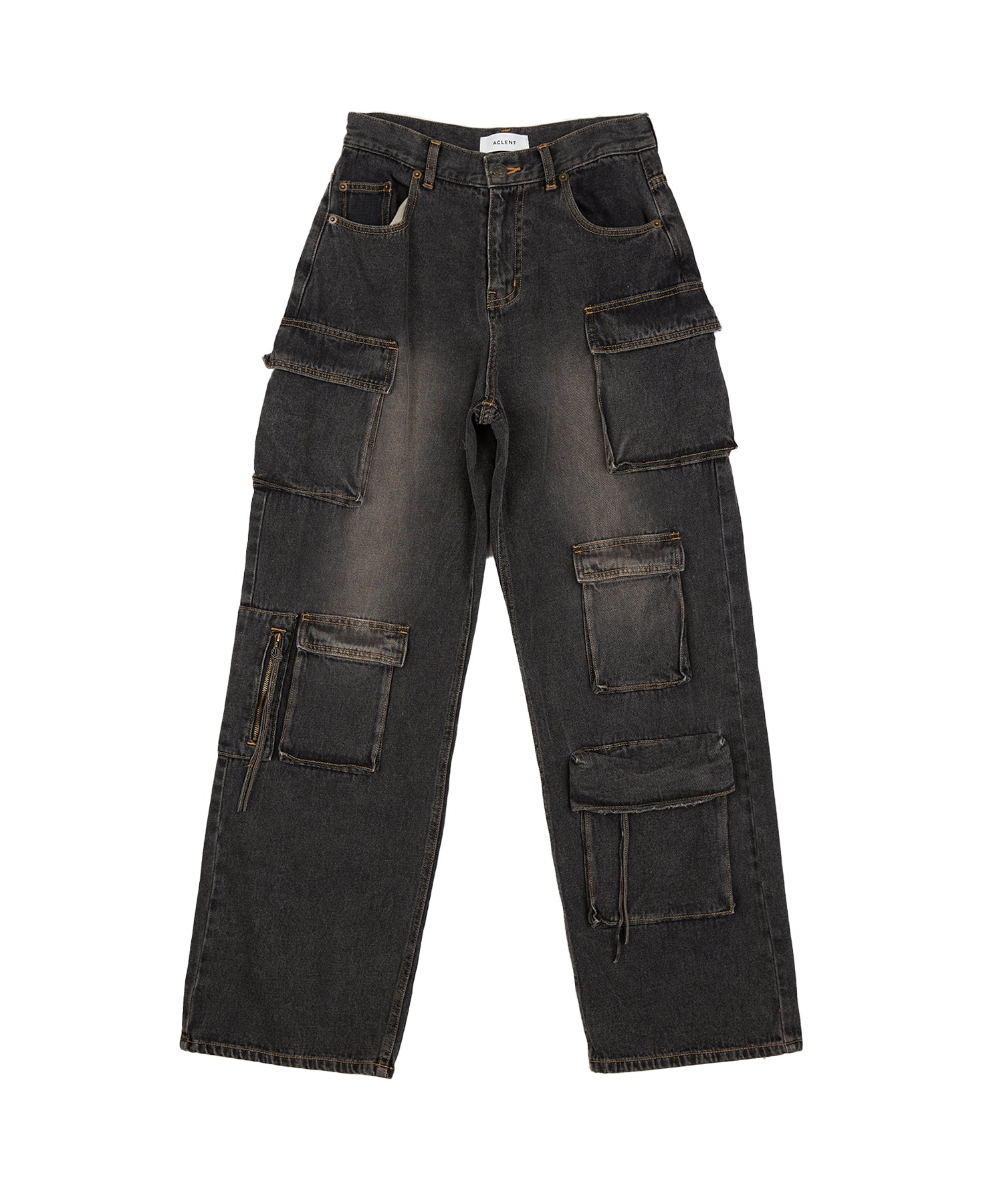 Multi pocket denim cargo pants