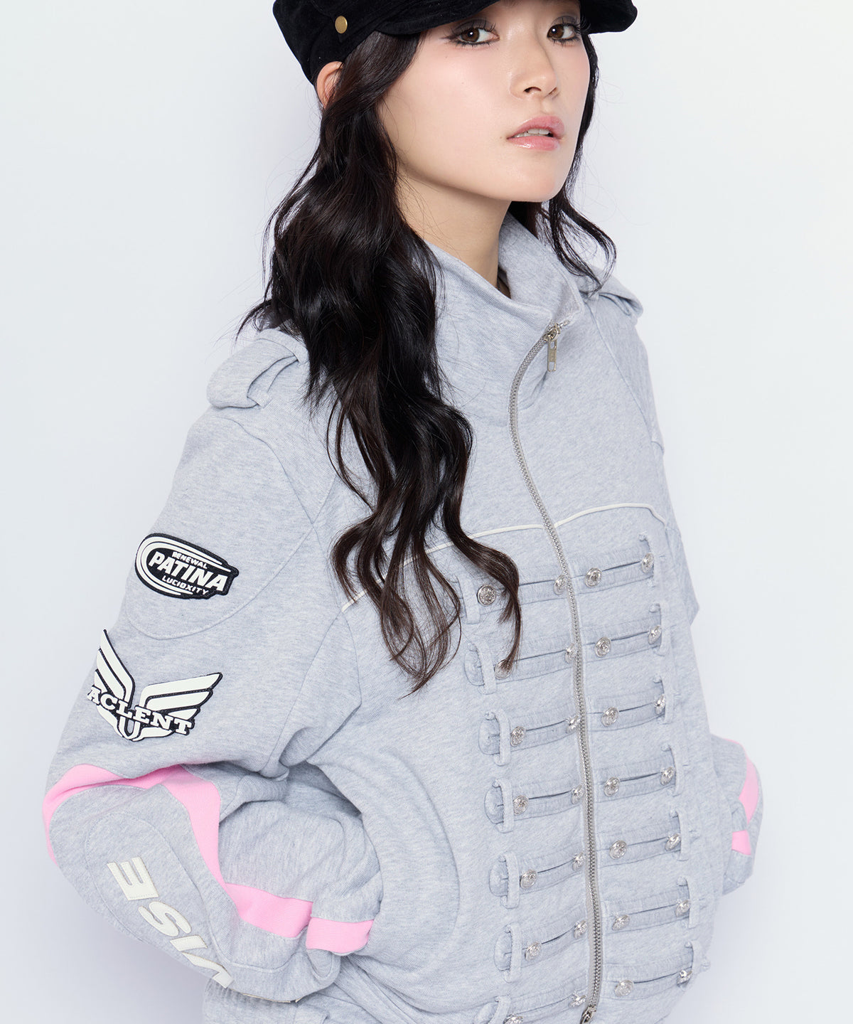 MODEL:170cm/COLOR:GRY/SIZE:F
