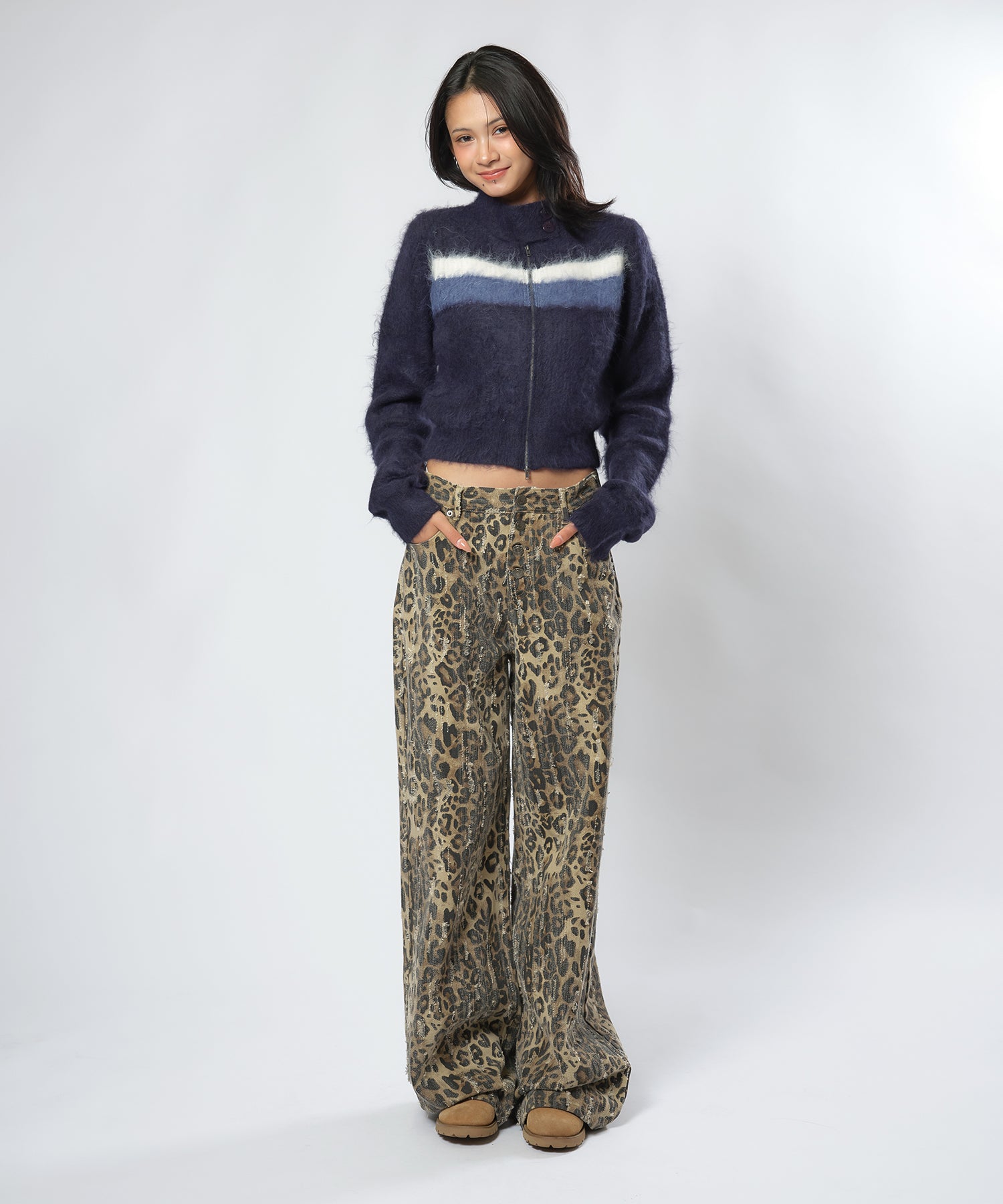 MODEL:170cm/COLOR:BROWN/SIZE:モデルサイズ[股下81cm]