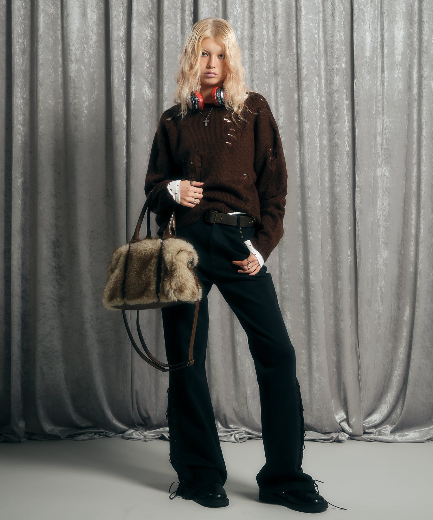 MODEL:170cm/COLOR:BLACK/SIZE:モデルサイズ［股下82cm］