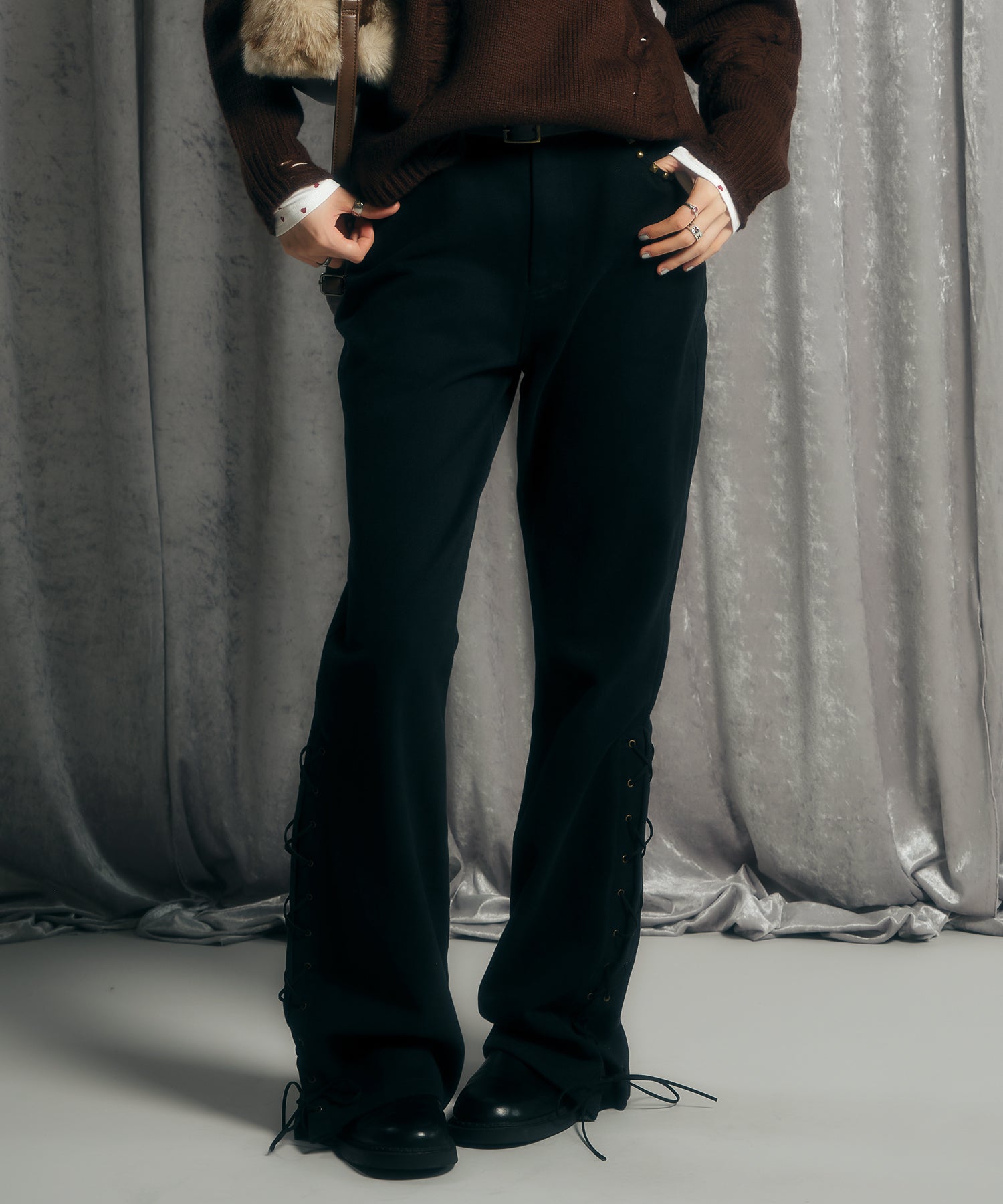 MODEL:170cm/COLOR:BLACK/SIZE:モデルサイズ［股下82cm］