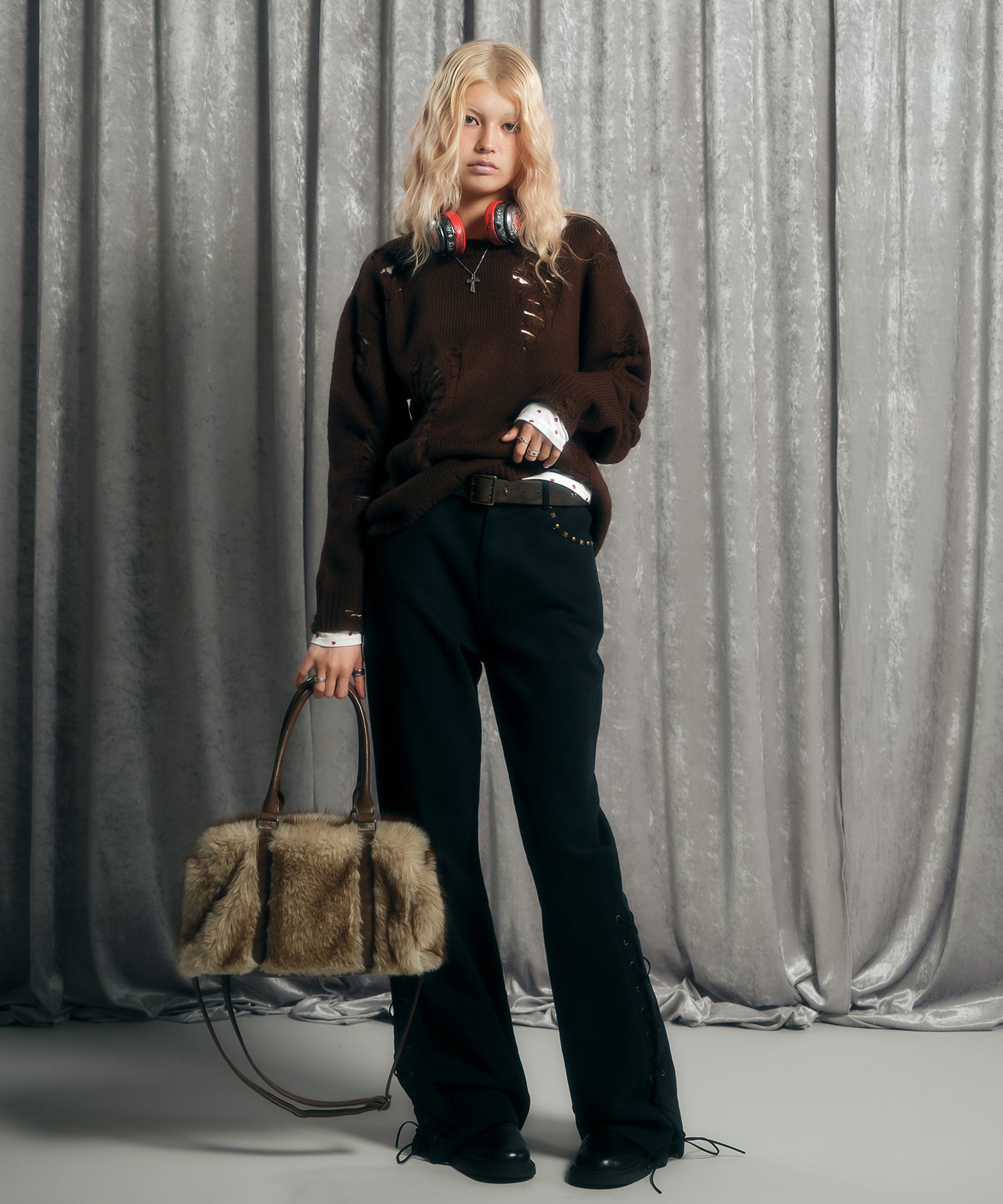 MODEL:170cm/COLOR:BLACK/SIZE:モデルサイズ［股下82cm］