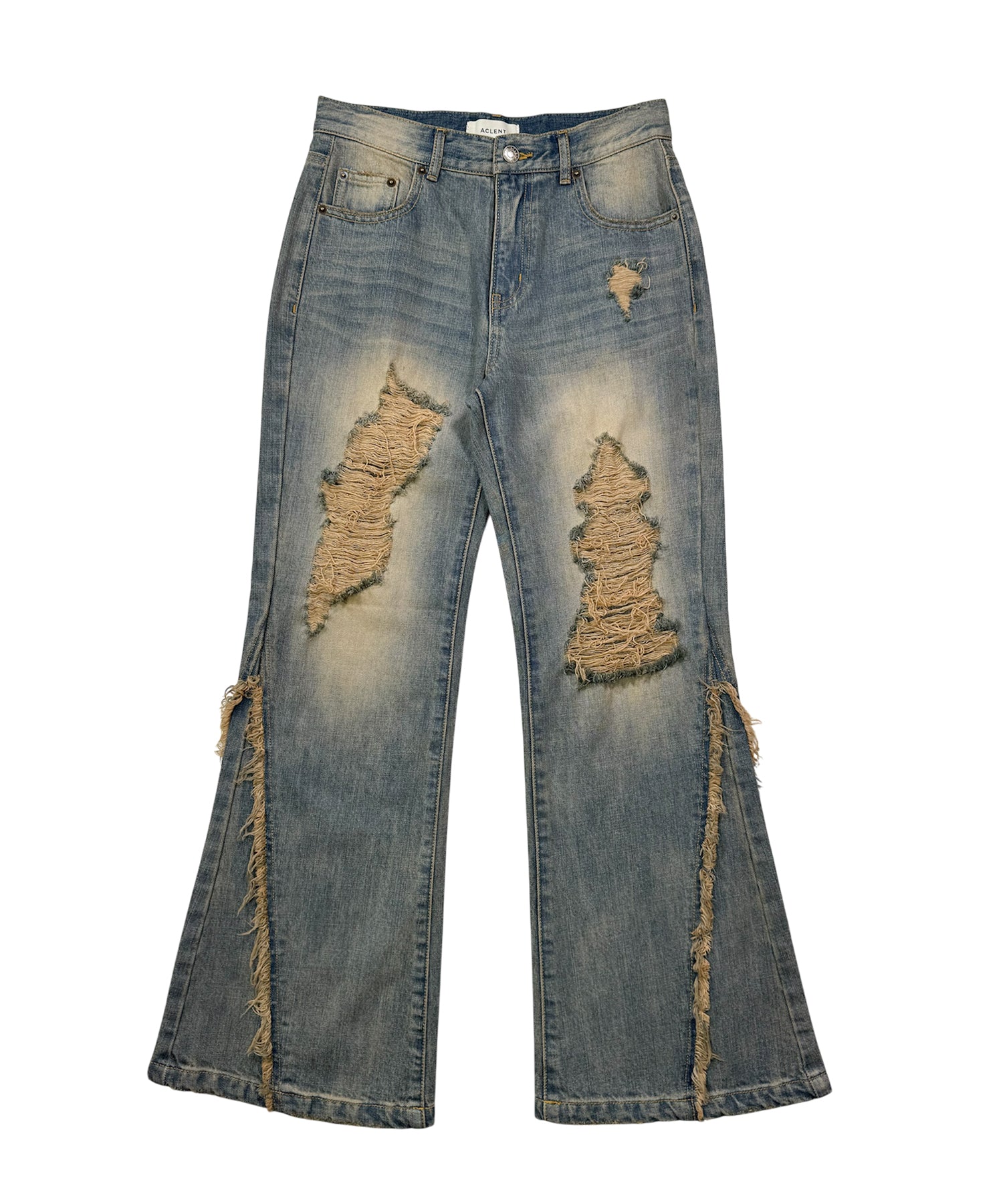 ダメージL/Wフレアデニムパンツ｜ACLENT（アクレント）