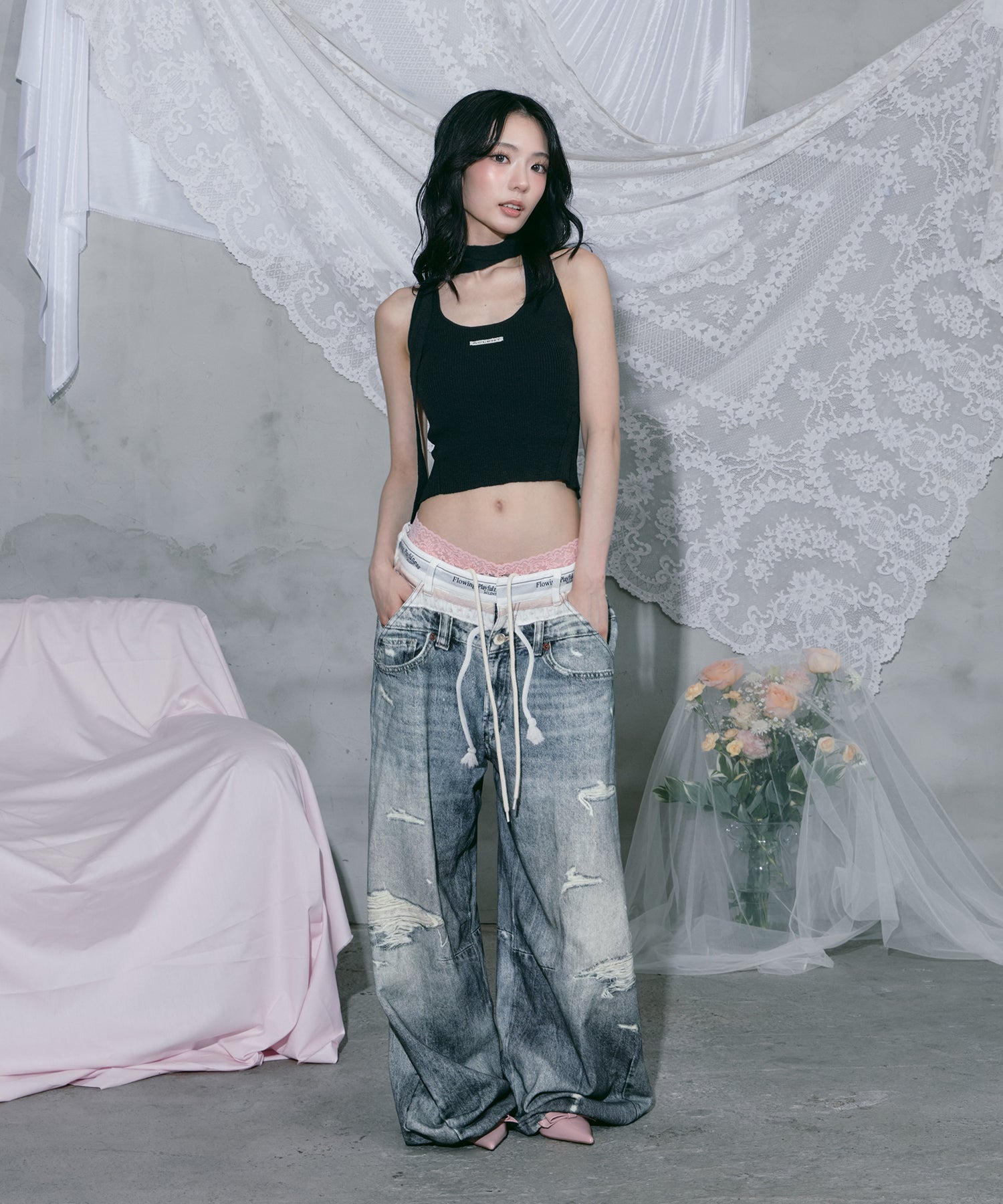 Printed Sweatpants – Denim Ⅱ｜ACLENT（アクレント）
