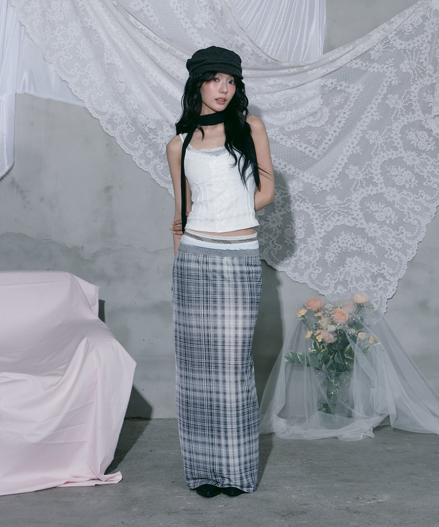 スカート undercover layered design skirt Layered Check Sheer Skirt｜ACLENT（アクレント）