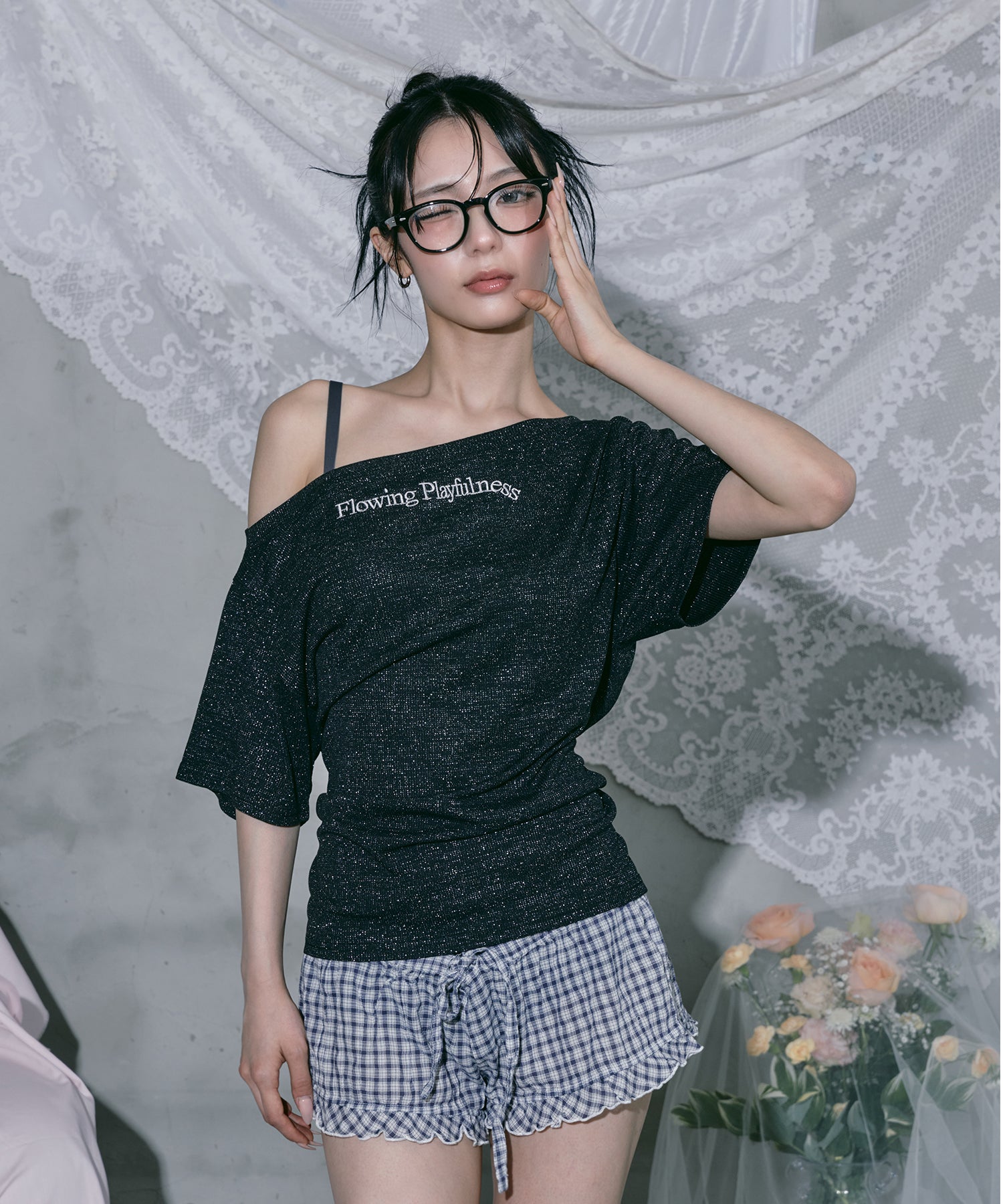 Lame Logo One-Shoulder Top