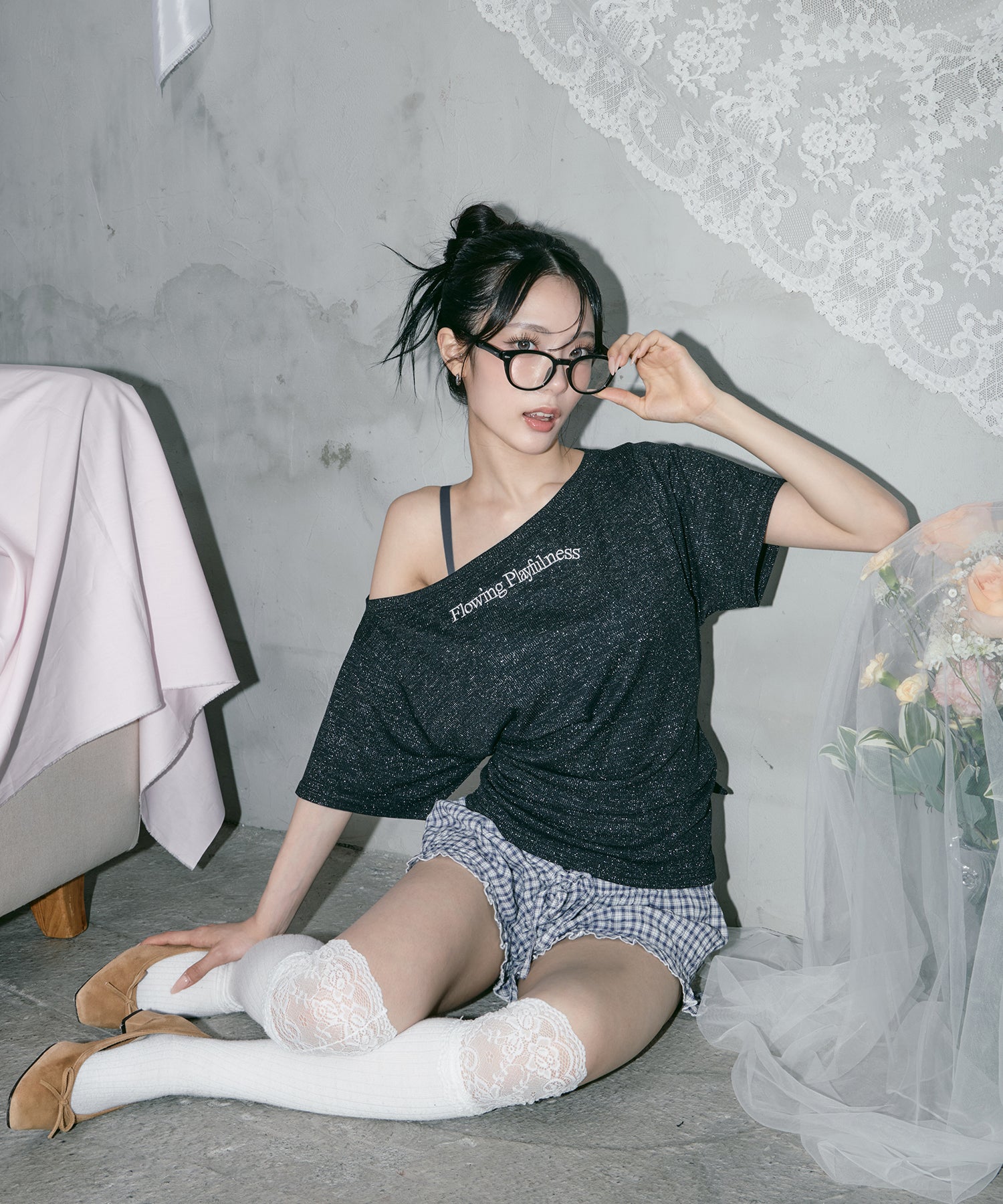 Lame Logo One-Shoulder Top