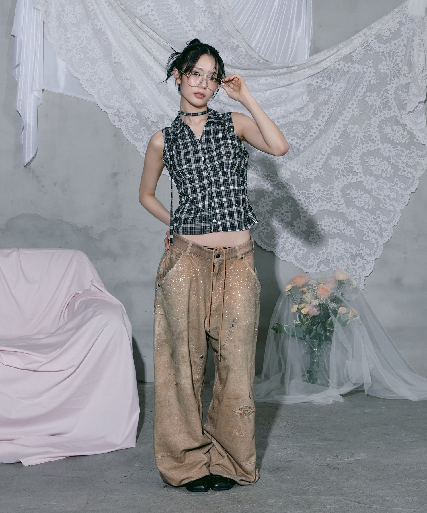 Printed Sweatpants – Vintage Duck Rhinestone｜ACLENT（アクレント）