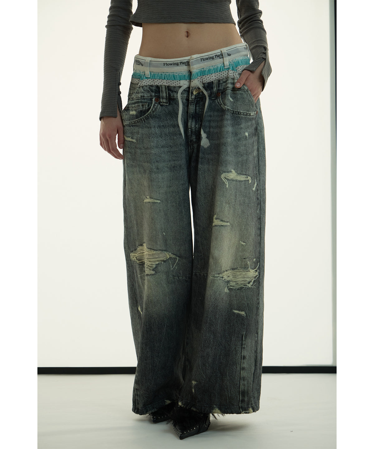 MODEL:173cm/COLOR:GRY/SIZE:F