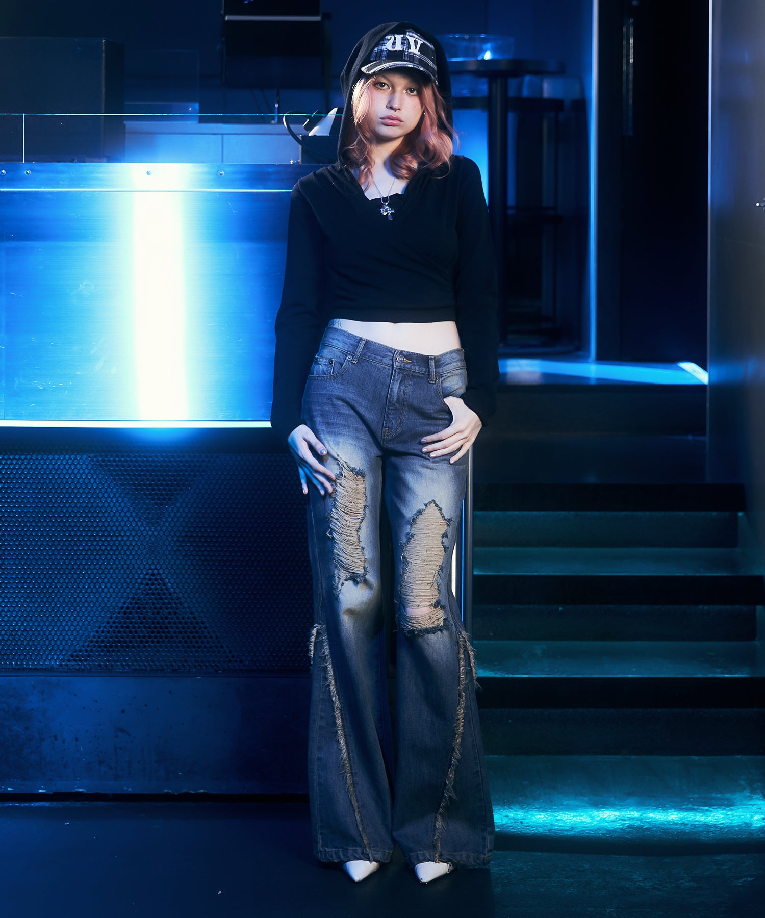 MODEL:170cm/COLOR:BLUE/SIZE:モデルサイズ［股下82cm］