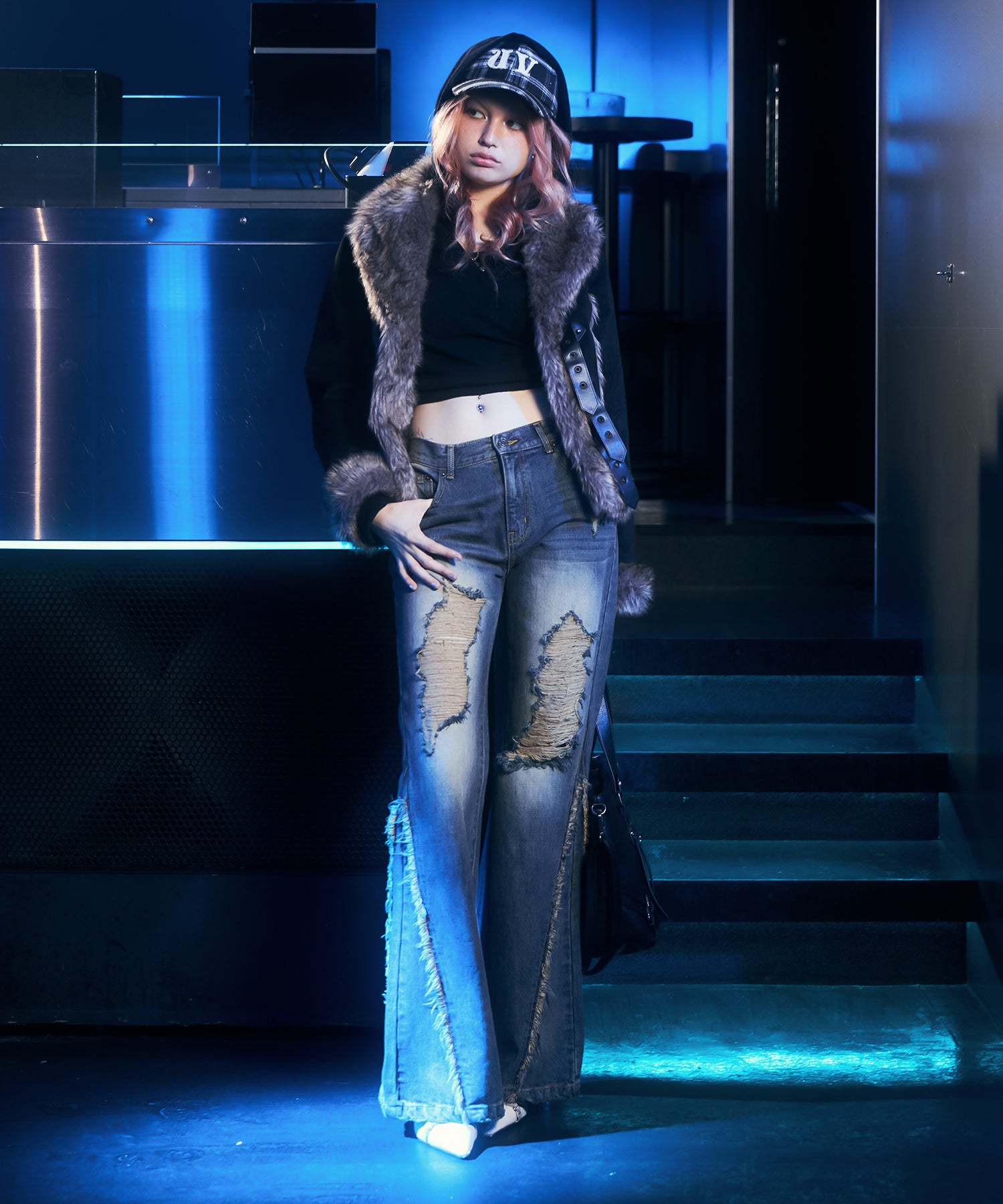 MODEL:170cm/COLOR:BLUE/SIZE:モデルサイズ［股下82cm］