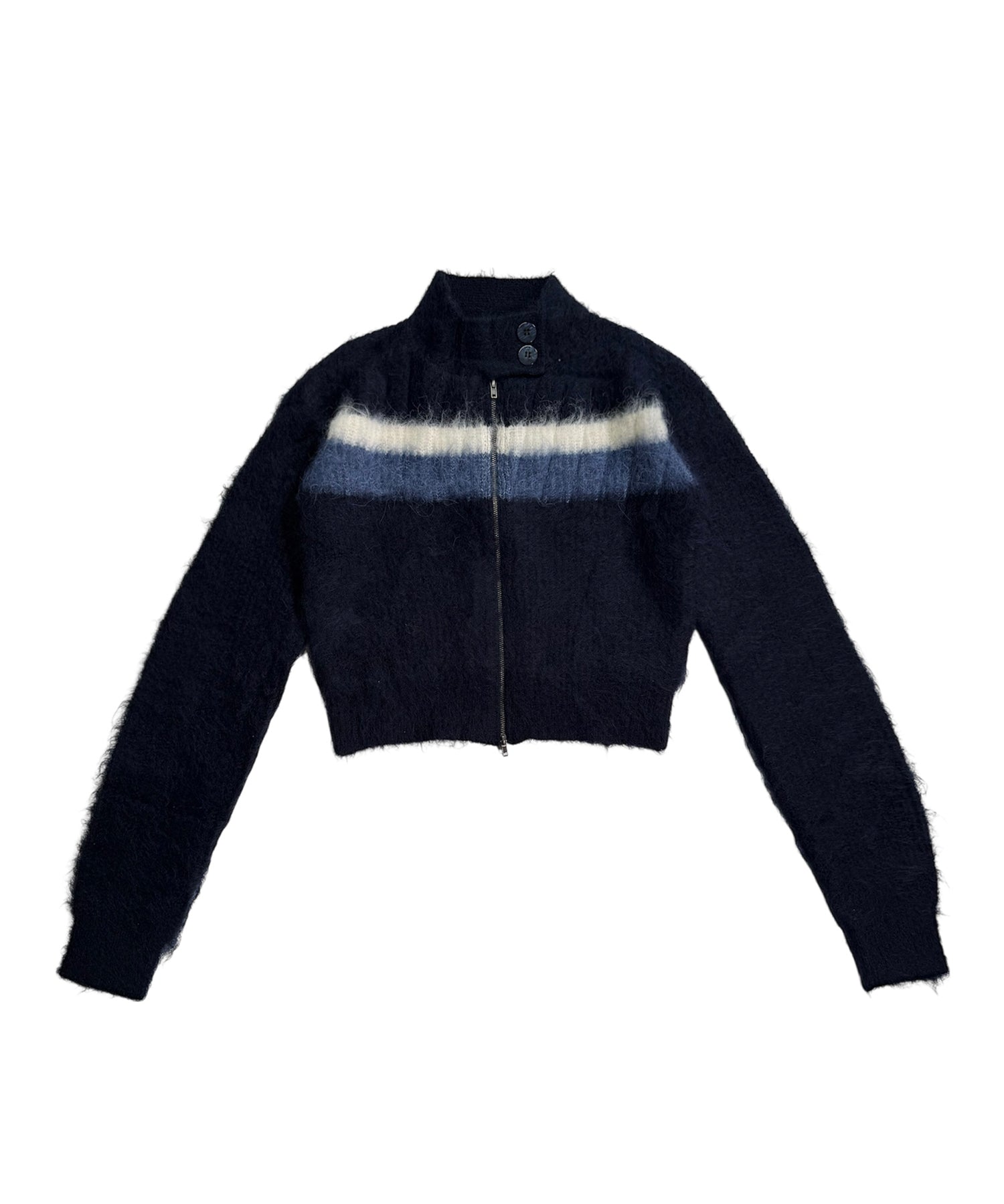 レーシングジップニットトップス