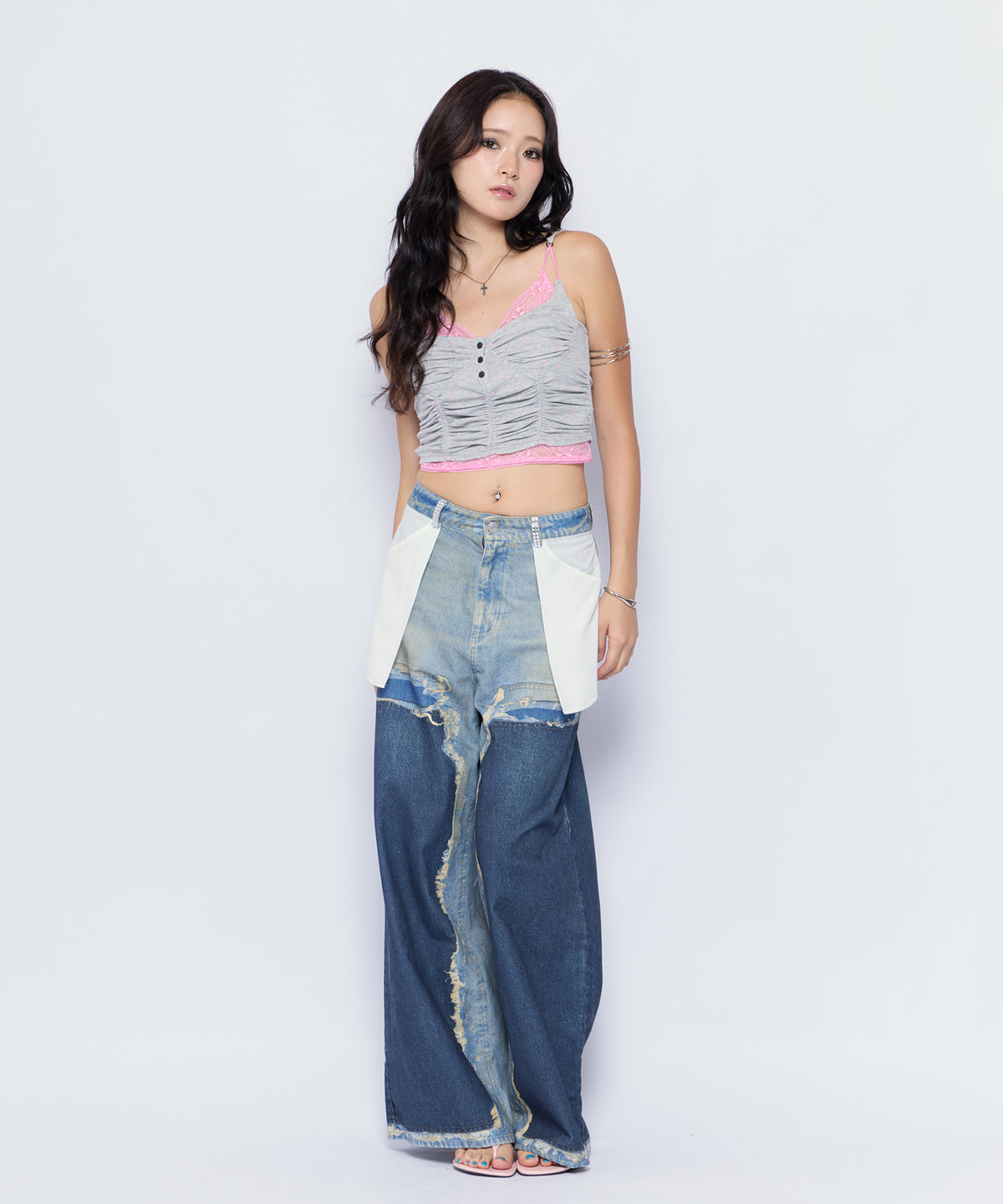 MODEL:170cm/COLOR:GRY/SIZE:F