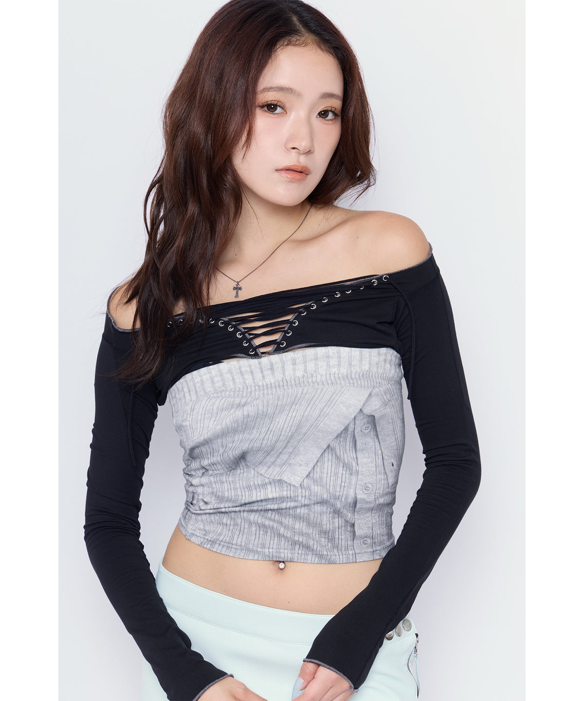 MODEL:170cm/COLOR:GRY/SIZE:F