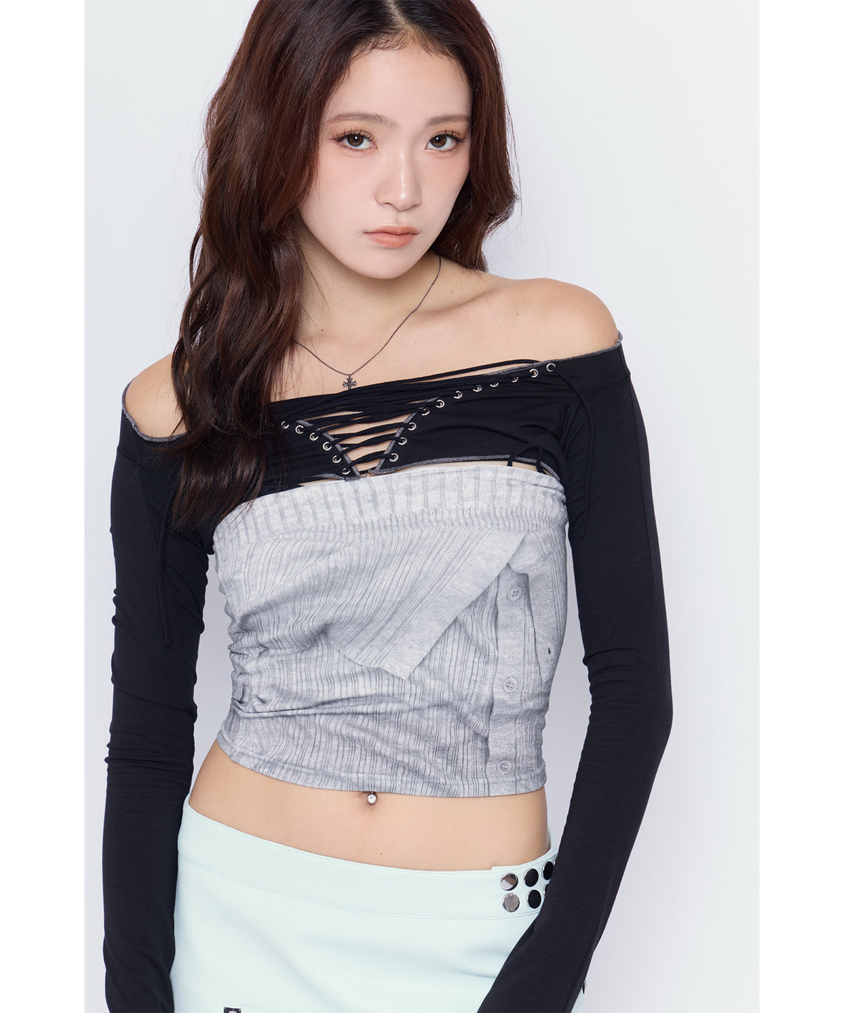 MODEL:170cm/COLOR:GRY/SIZE:F