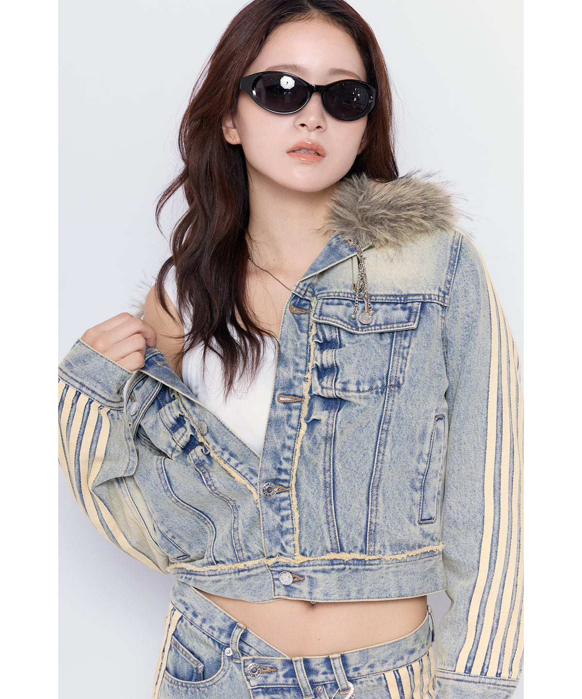MODEL:170cm/COLOR:BLU/SIZE:F