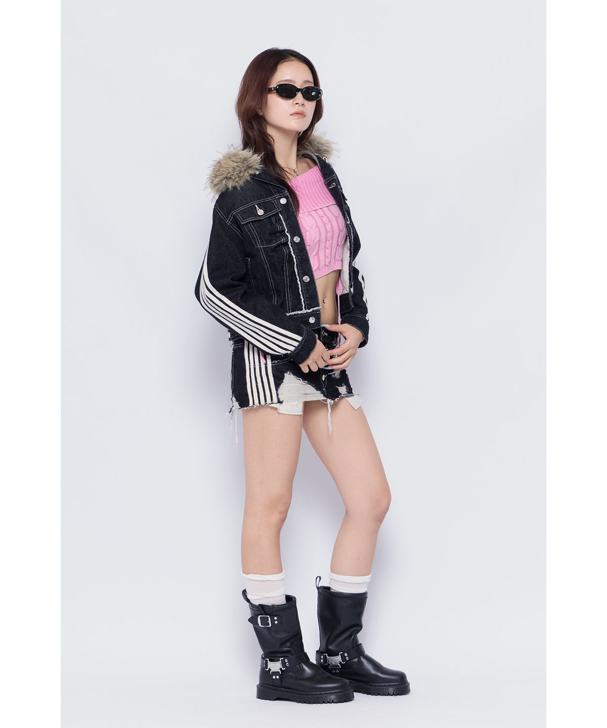 MODEL:170cm/COLOR:BLK/SIZE:F