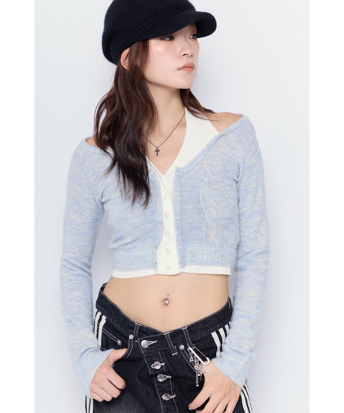 MODEL:170cm/COLOR:BLU/SIZE:F