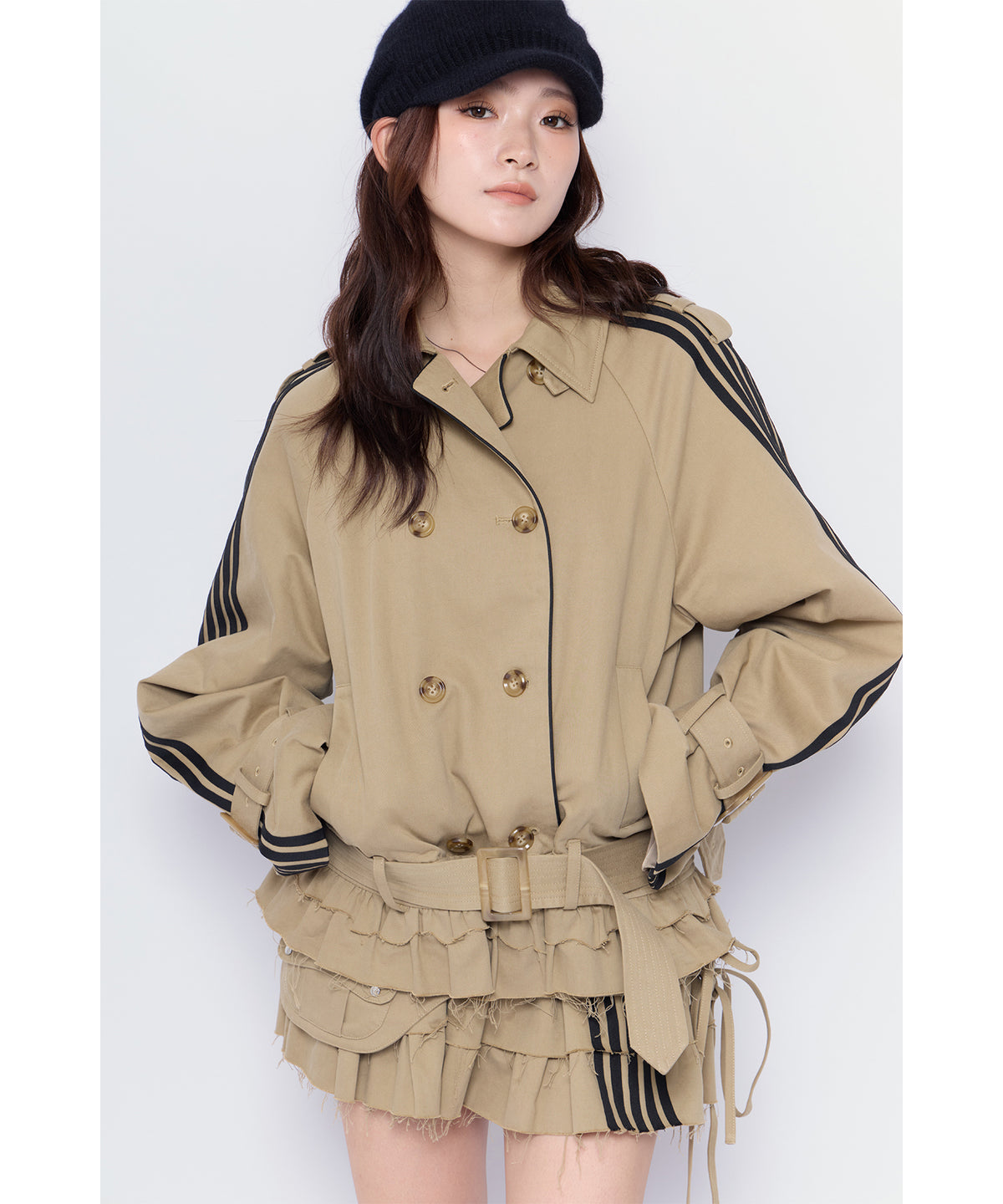 MODEL:170cm/COLOR:BEG/SIZE:F