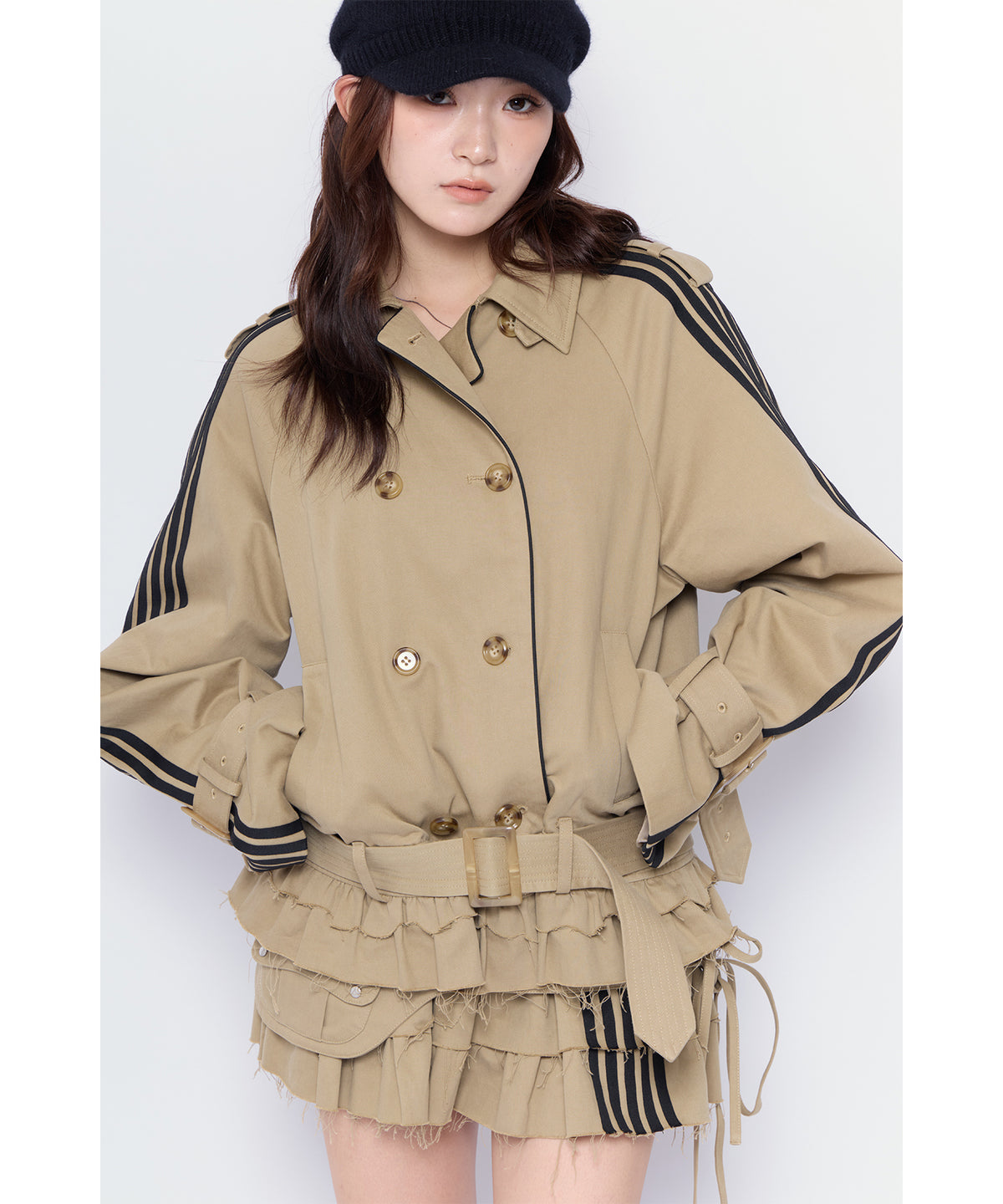 MODEL:170cm/COLOR:BEG/SIZE:F