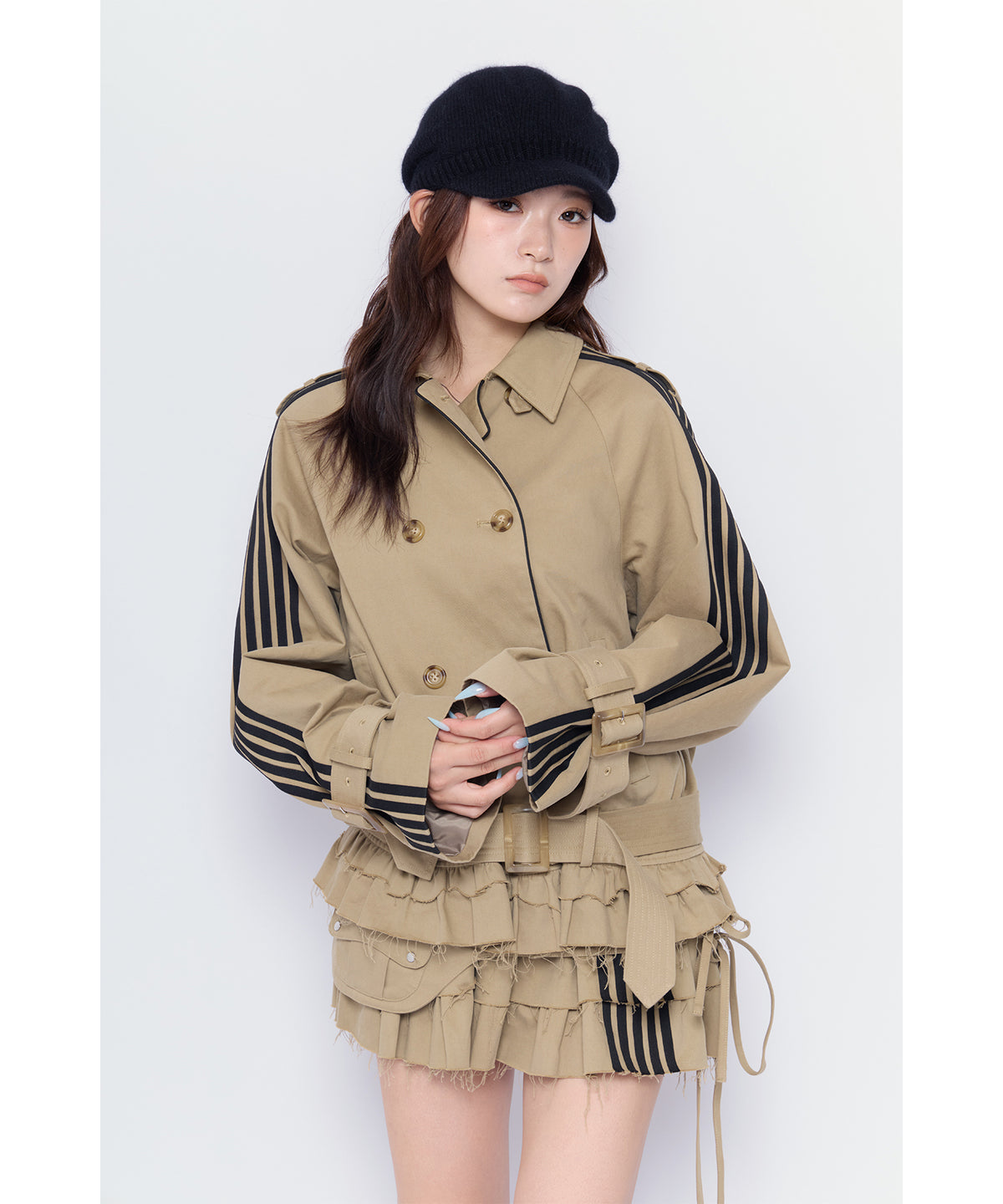 MODEL:170cm/COLOR:BEG/SIZE:F