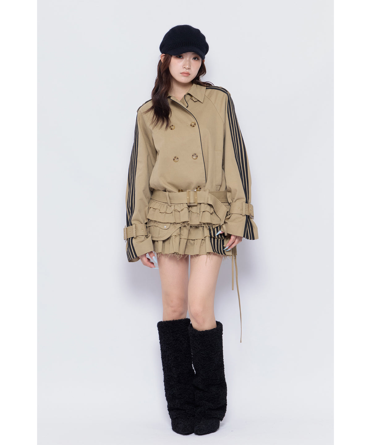 MODEL:170cm/COLOR:BEG/SIZE:F