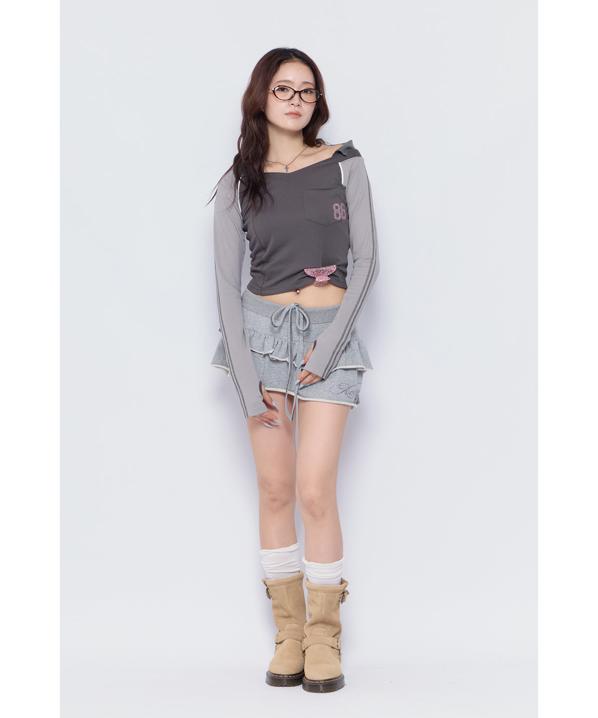 MODEL:170cm/COLOR:GRY/SIZE:F