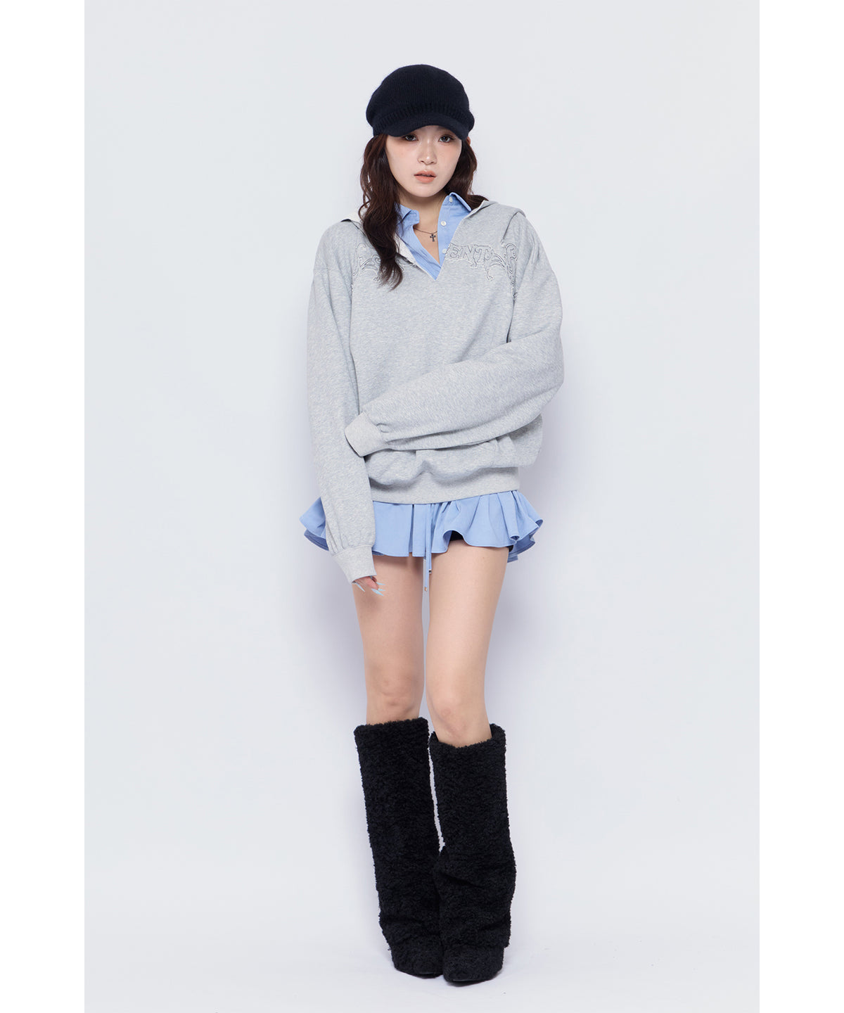 MODEL:170cm/COLOR:GRY/SIZE:F