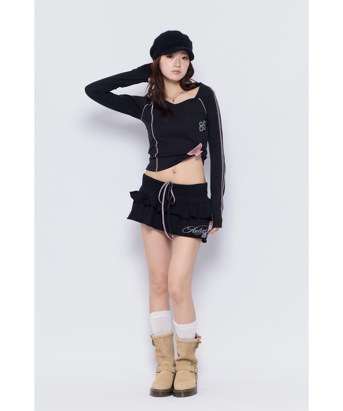 MODEL:170cm/COLOR:BLK/SIZE:F