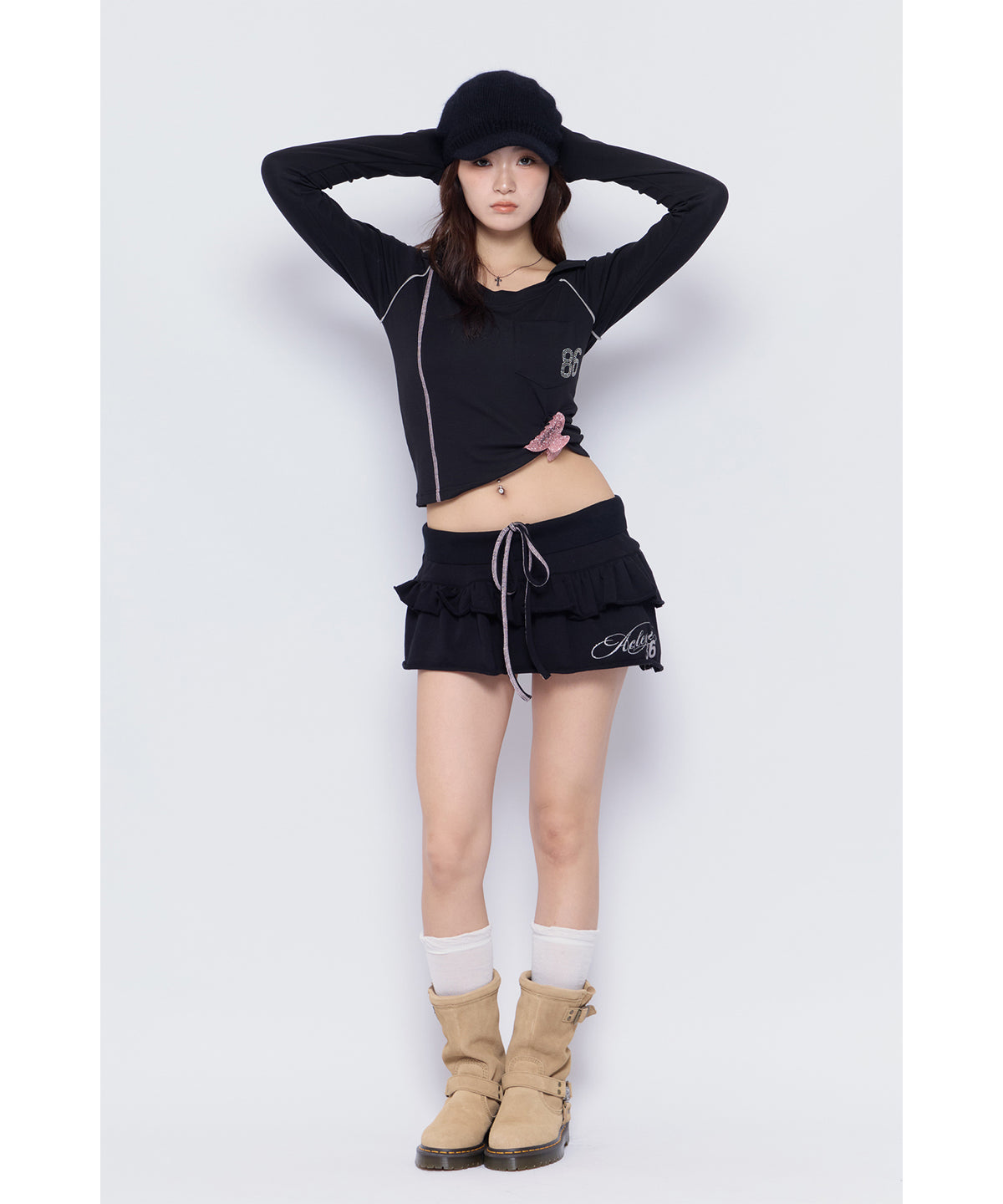 MODEL:170cm/COLOR:BLK/SIZE:F