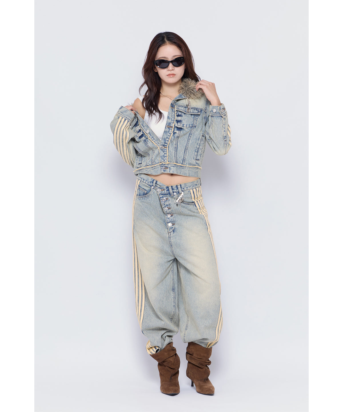 MODEL:170cm/COLOR:BLU/SIZE:S