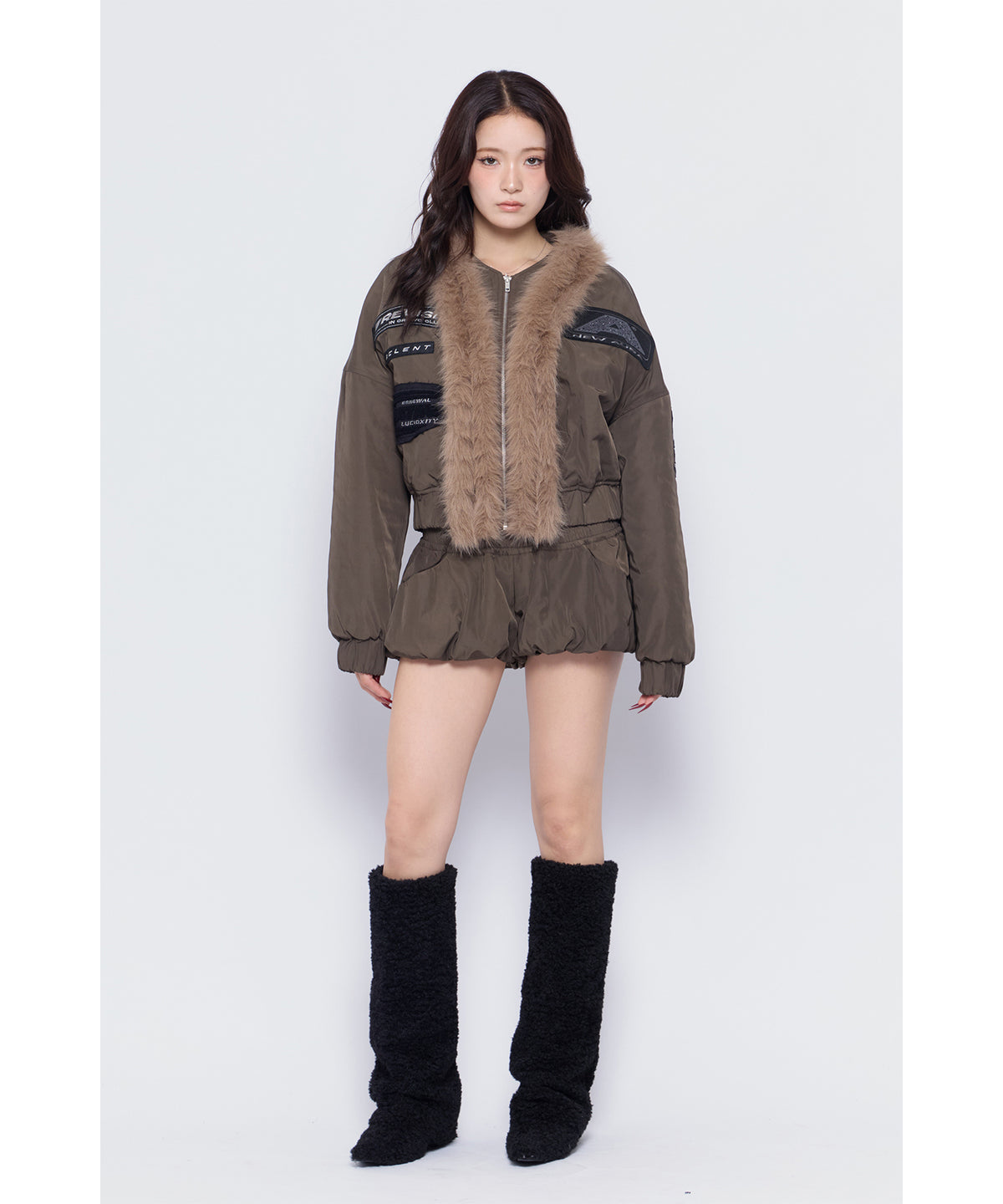 MODEL:170cm/COLOR:BRN/SIZE:F