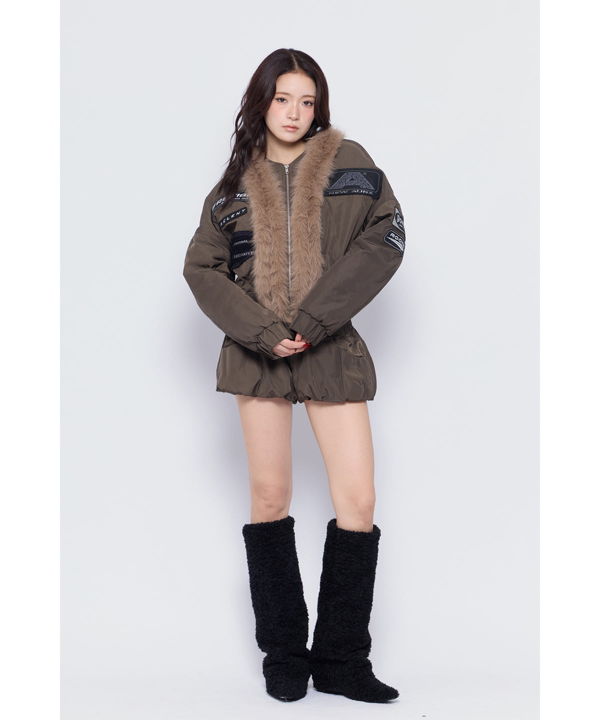 MODEL:170cm/COLOR:BRN/SIZE:F