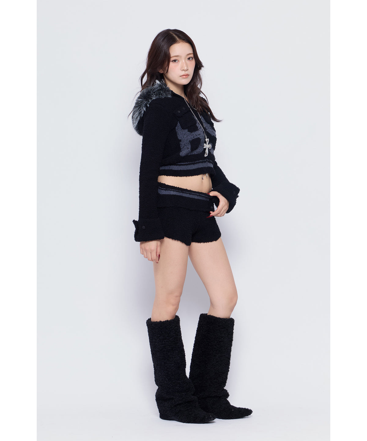 MODEL:170cm/COLOR:BLK/SIZE:F