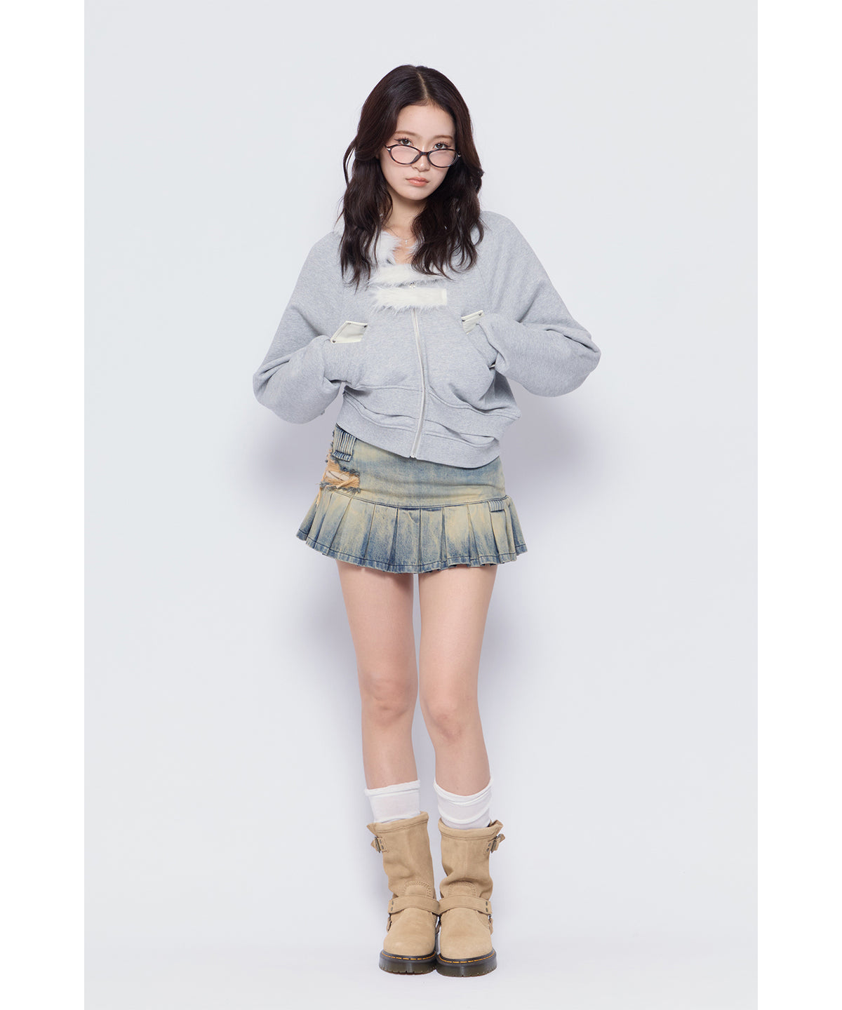 MODEL:170cm/COLOR:GRY/SIZE:F
