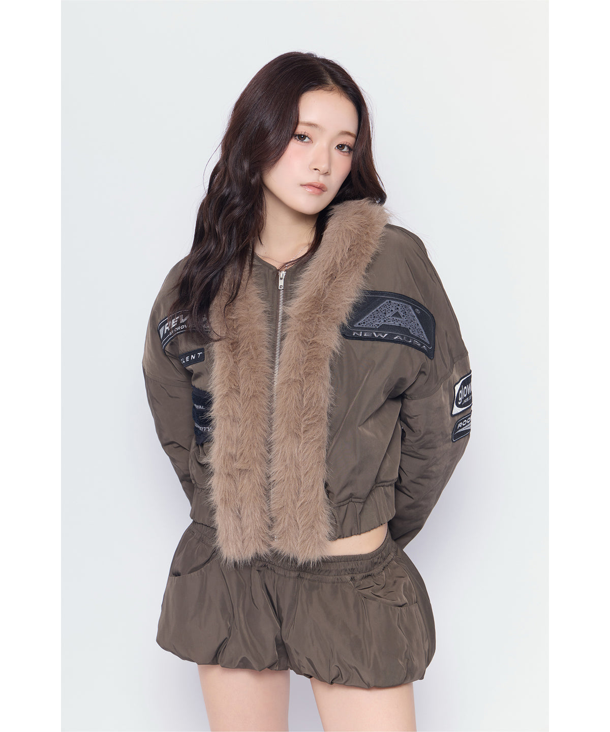 MODEL:170cm/COLOR:BRN/SIZE:F
