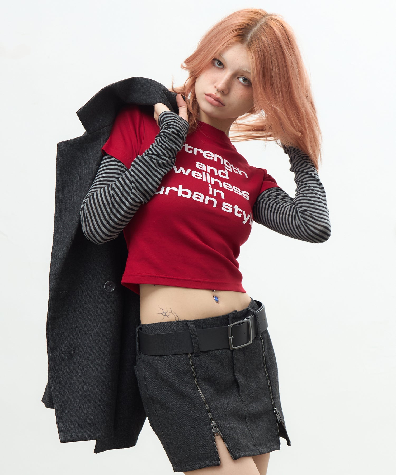MODEL:170cm/COLOR:RED/SIZE:F