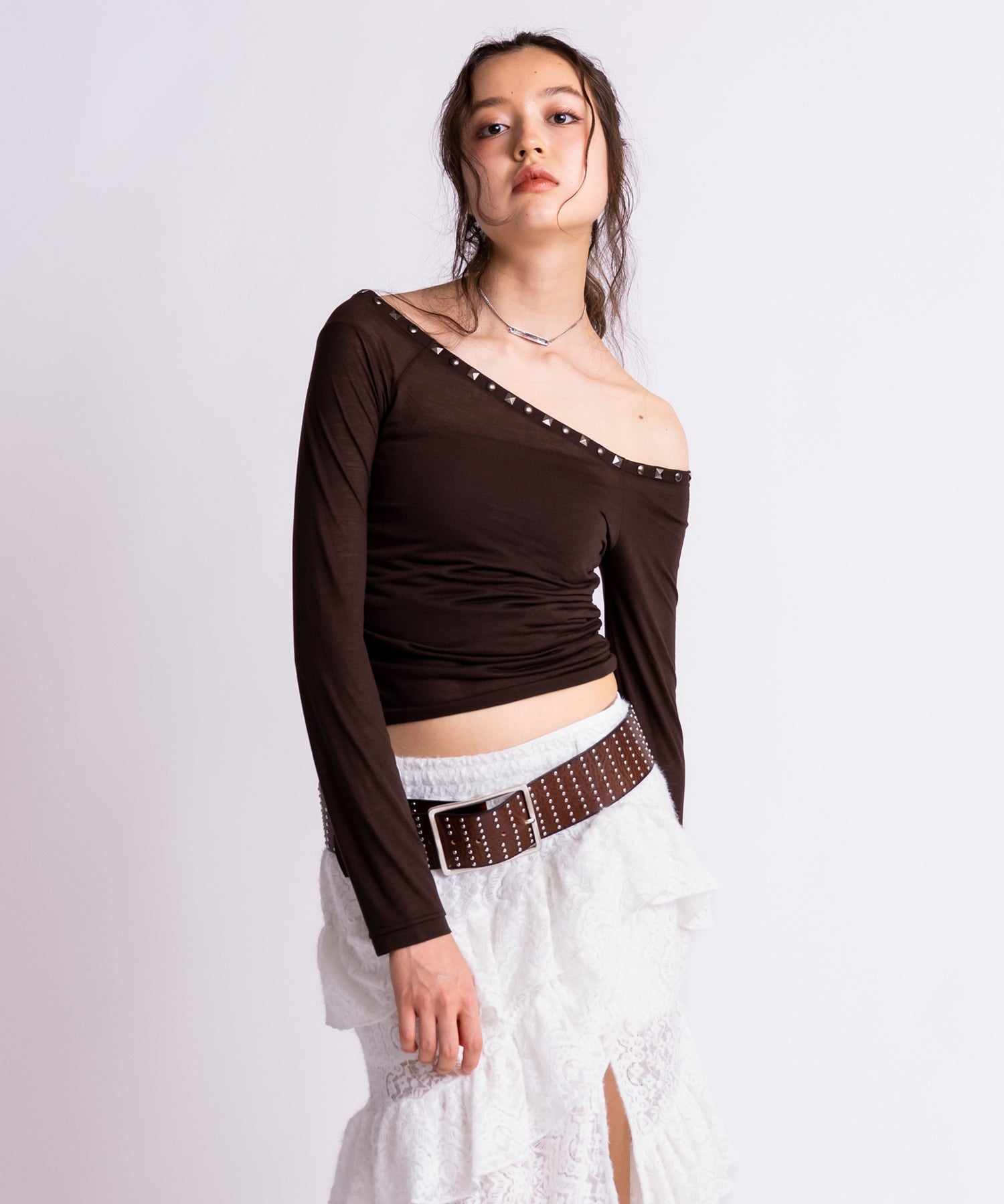 MODEL:163cm/COLOR:BROWN/SIZE:F