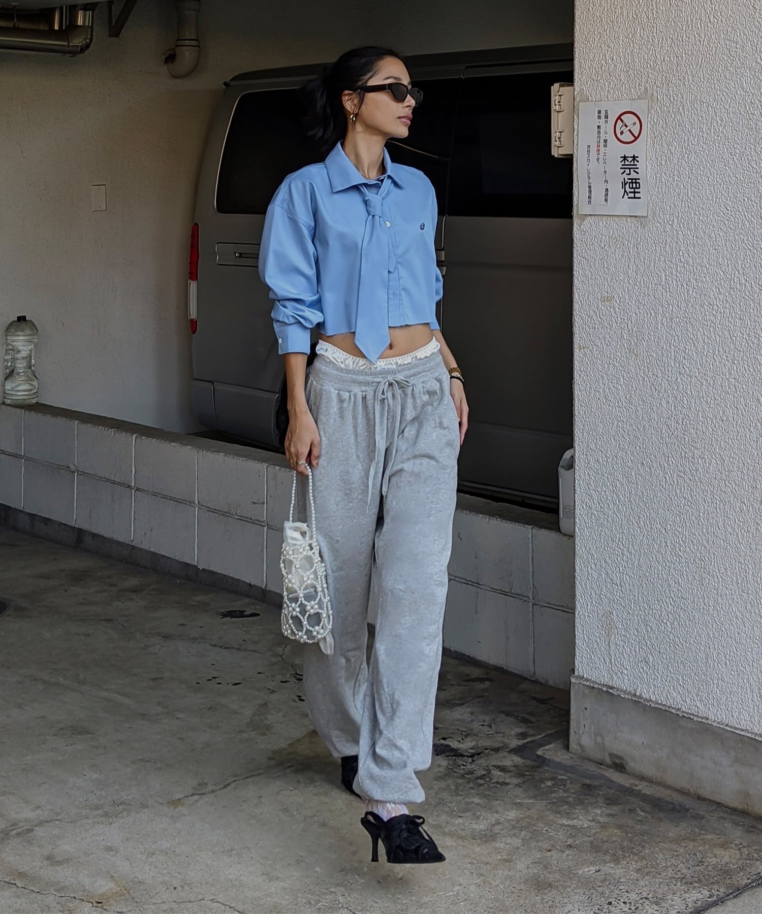 Layered loose sweat pants