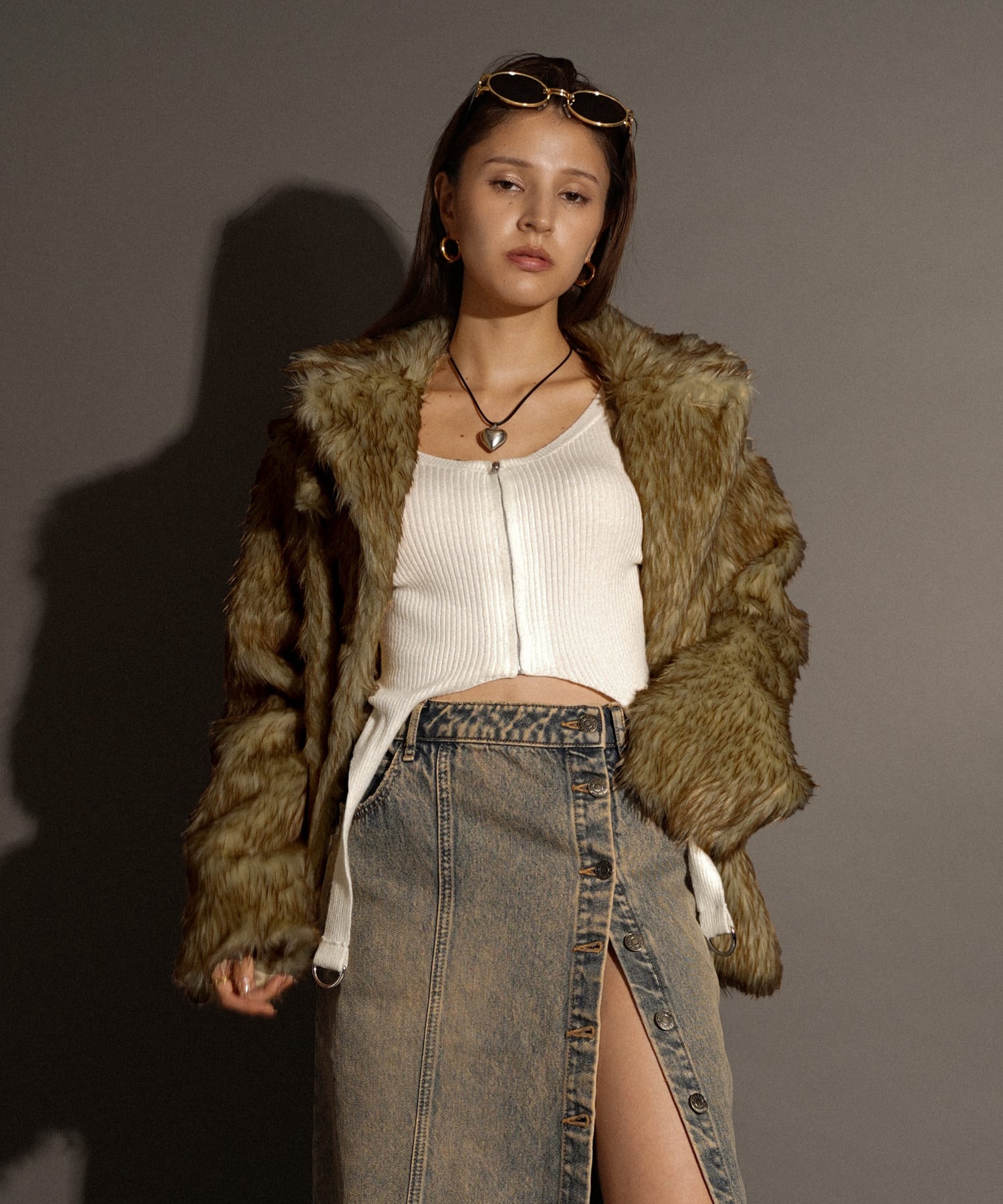 Stand collar volume fur blouson｜ACLENT（アクレント）