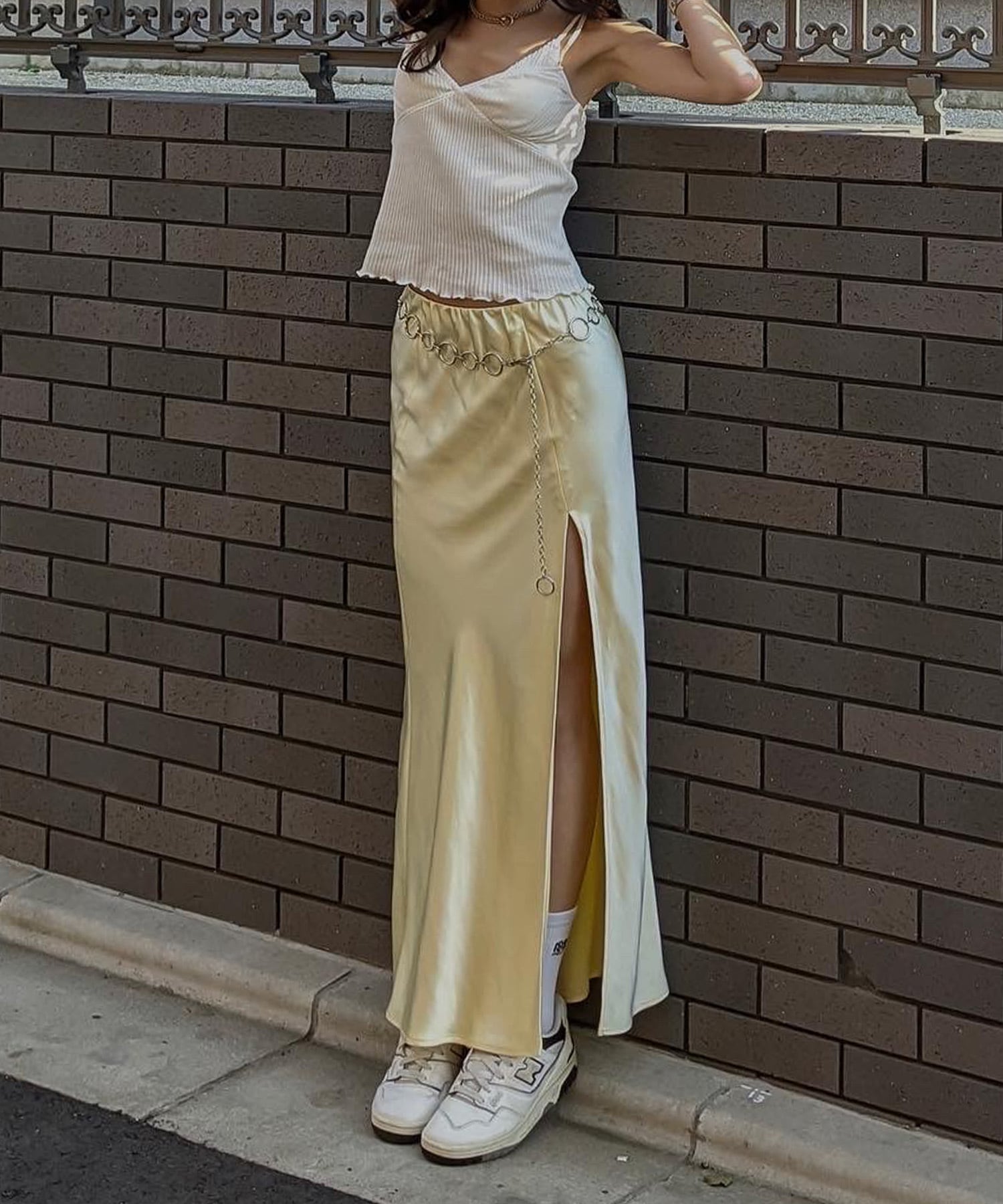 Gloss satin long skirt｜ACLENT（アクレント）