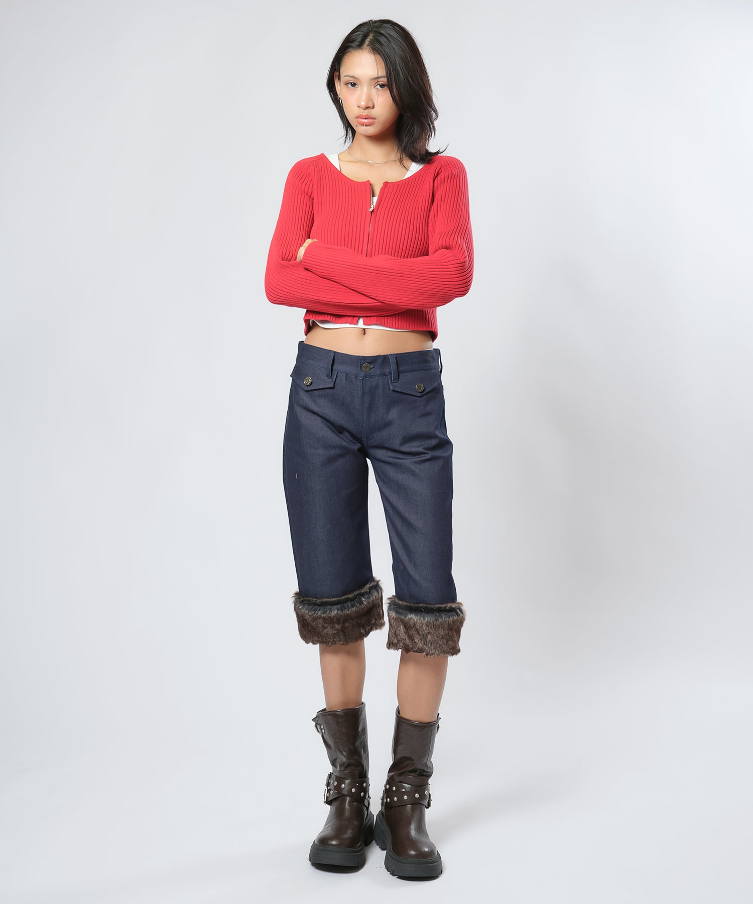 MODEL:170cm/COLOR:BLUE/SIZE:25