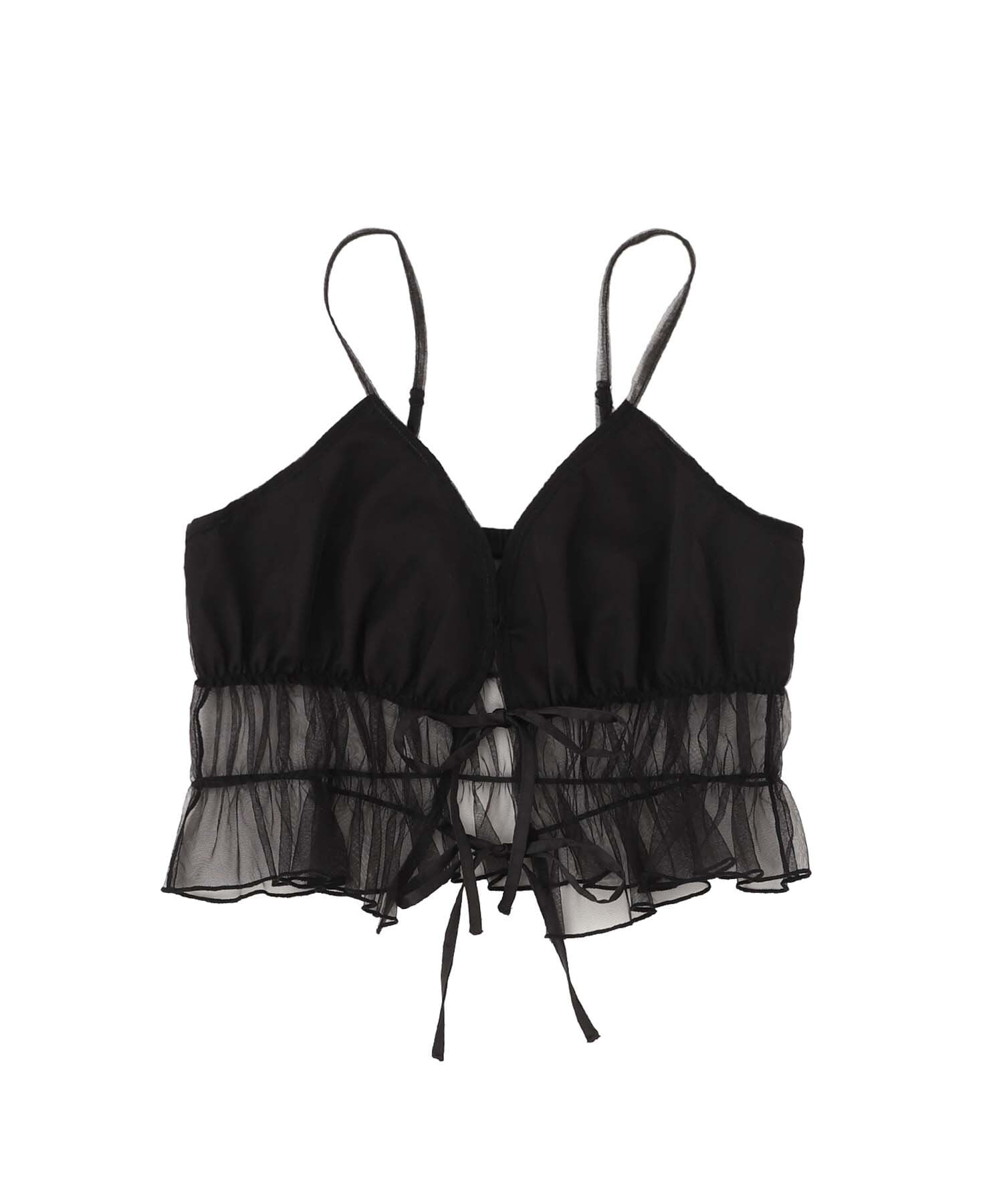 Open front tulle camisole