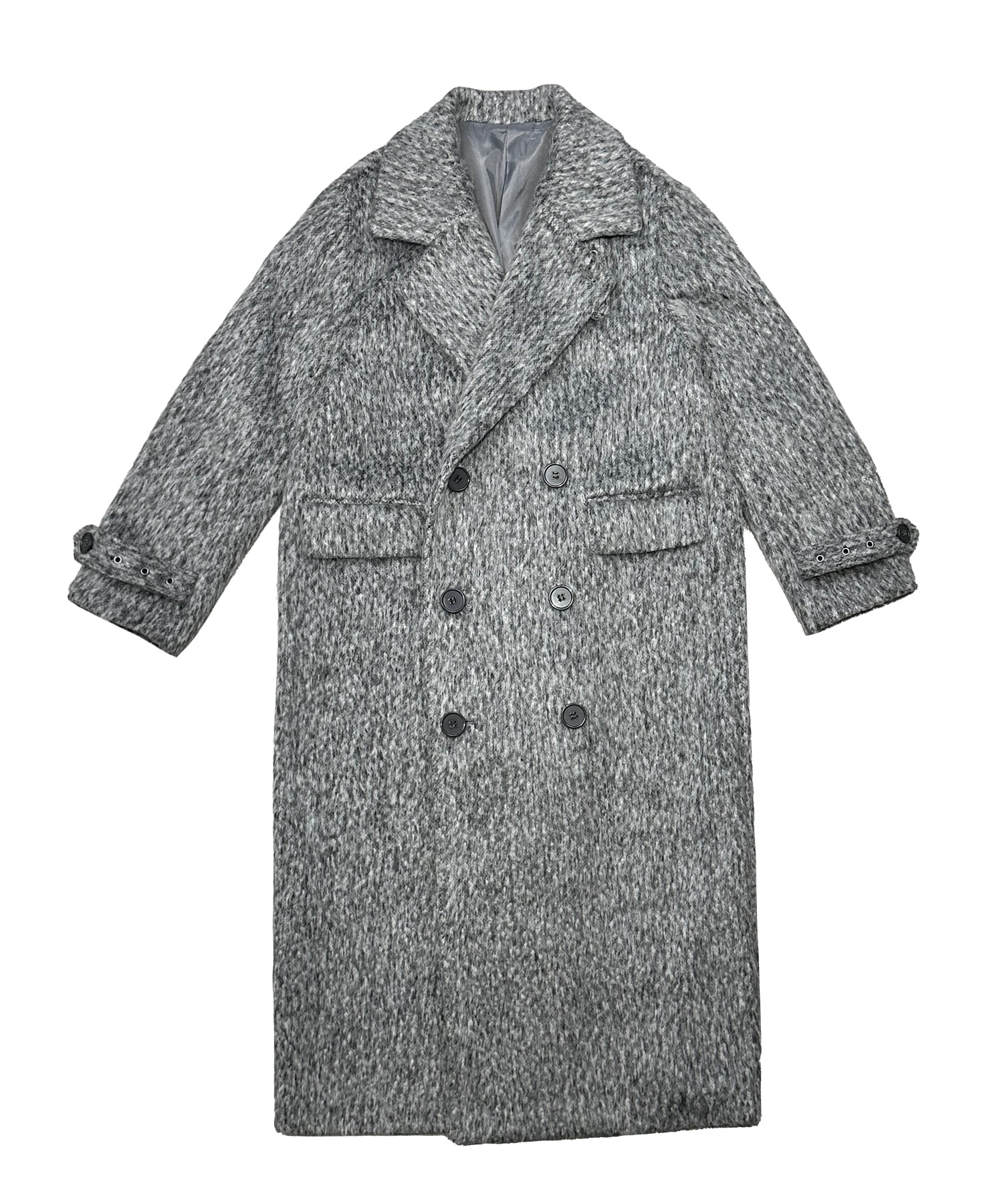 Stand collar shaggy long coat